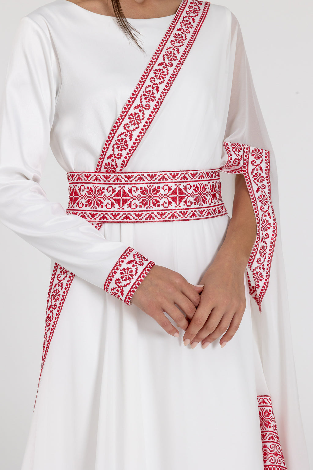White Two-Piece Wrap Dress