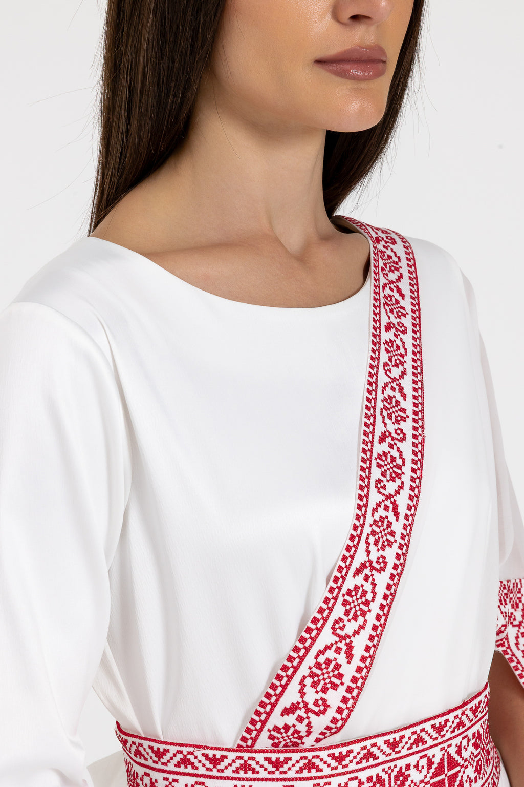 White Two-Piece Wrap Dress