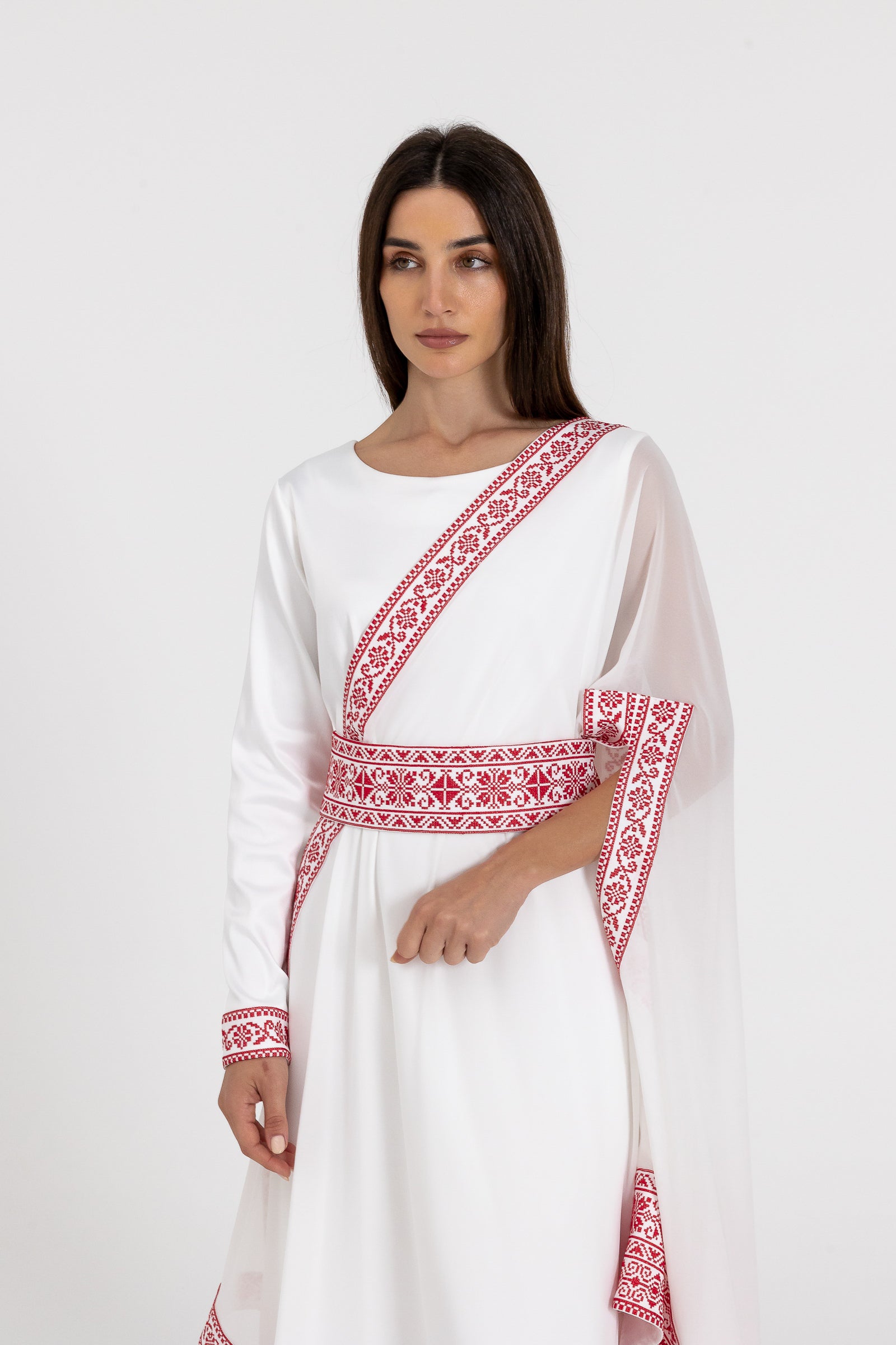 White Two-Piece Wrap Dress