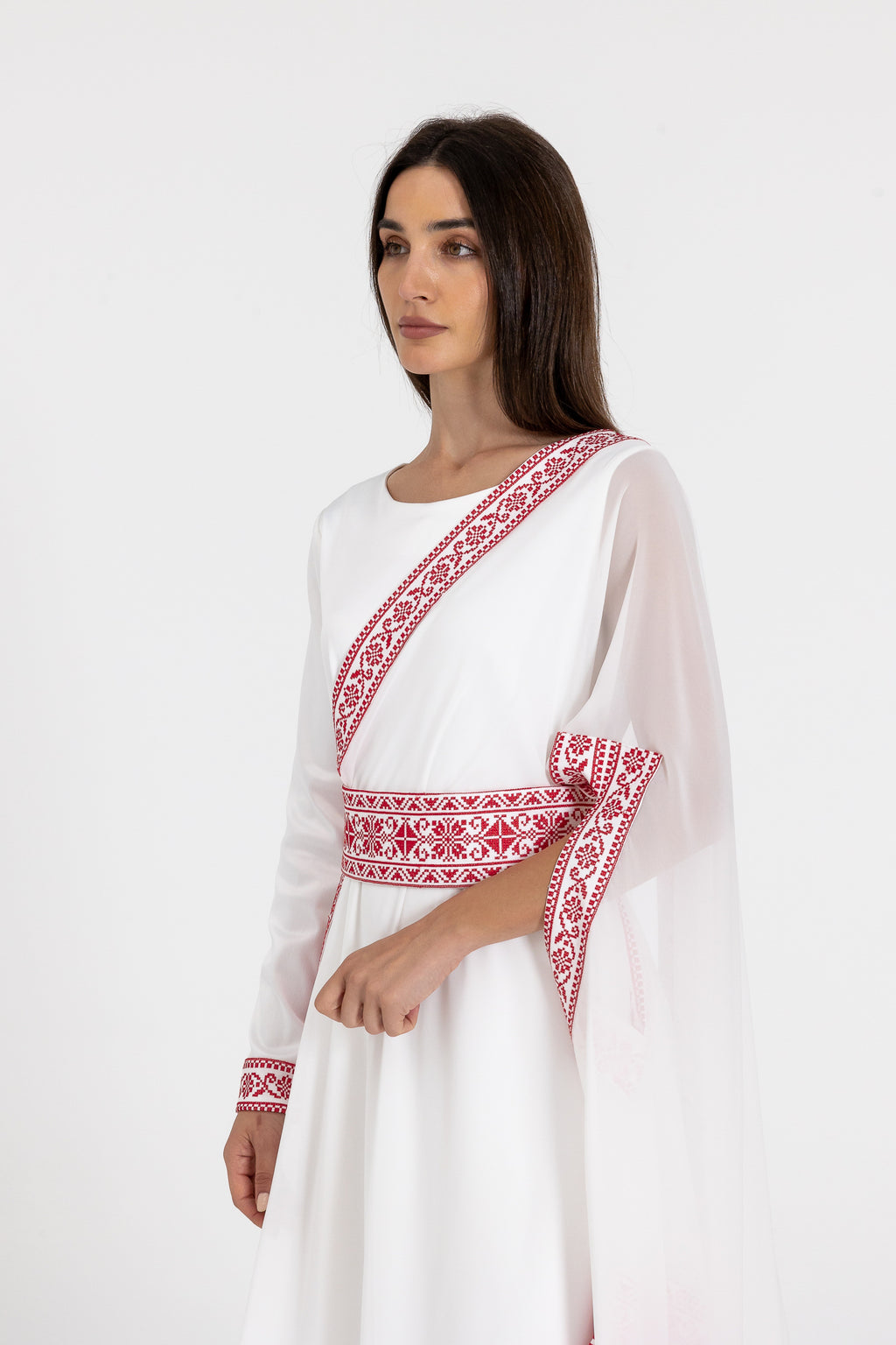 White Two-Piece Wrap Dress