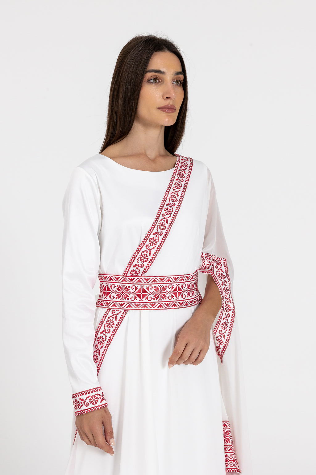 White Two-Piece Wrap Dress