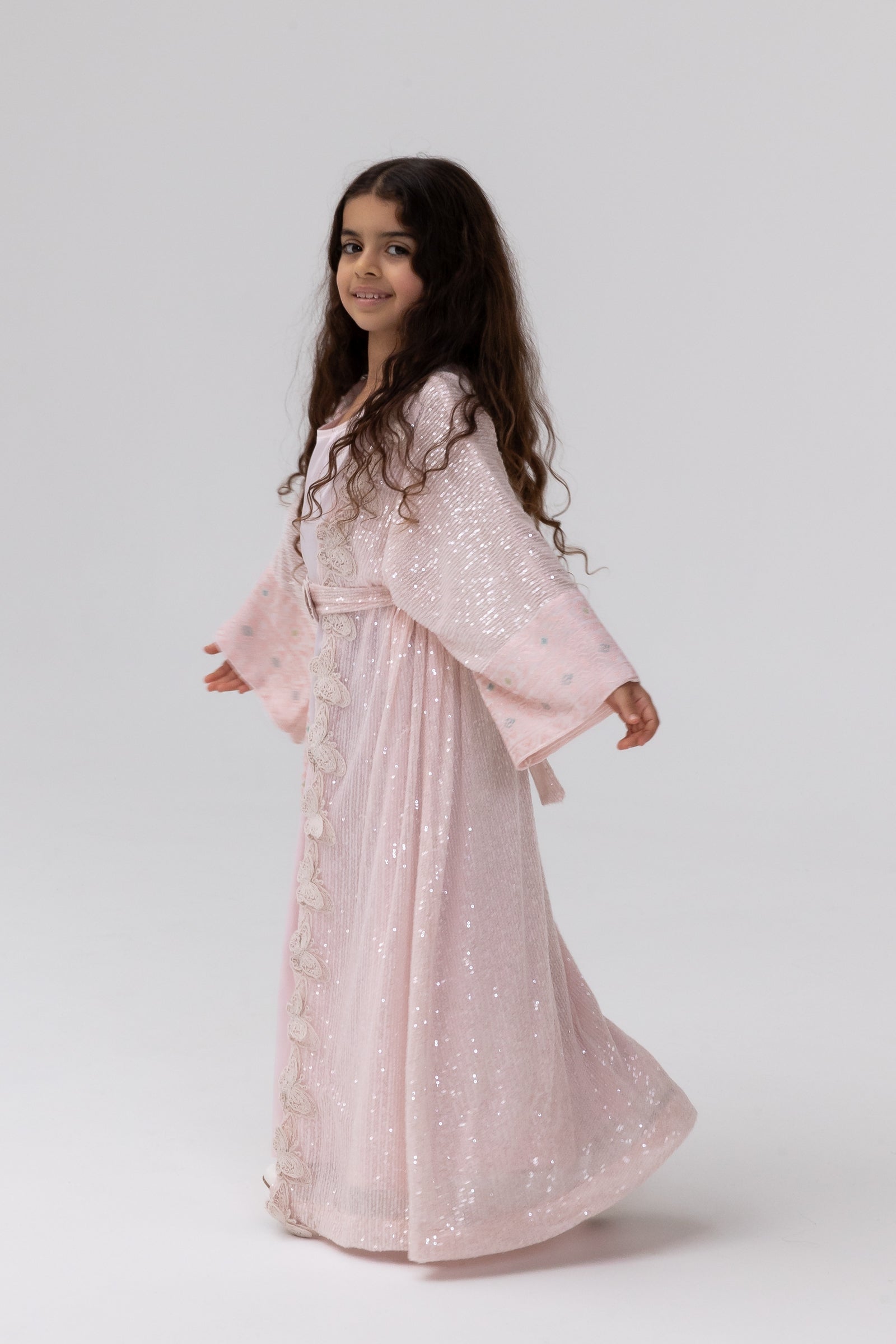 Kids Abaya with Butterfly Aplliqué
