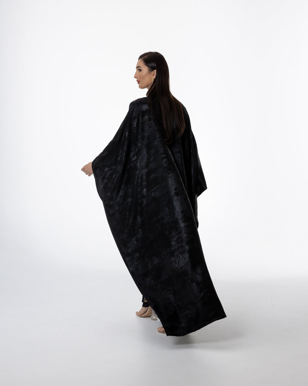 Black Kaftan with Color Embroidery