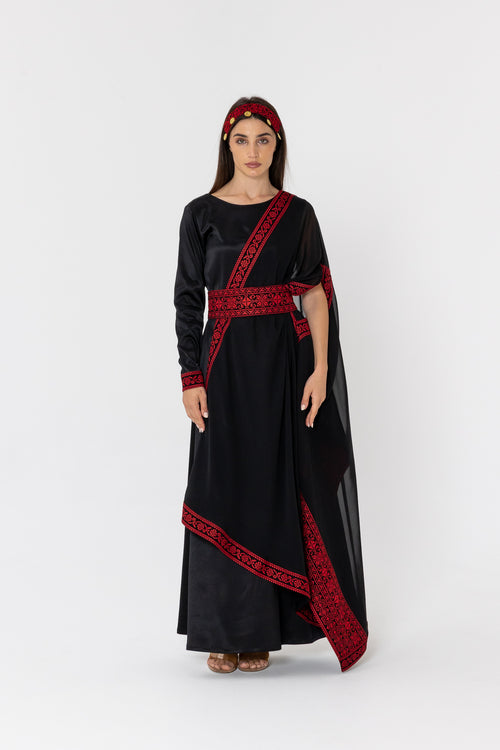 Black Two-Piece Wrap Dress