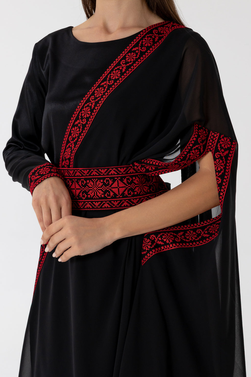 Black Two-Piece Wrap Dress