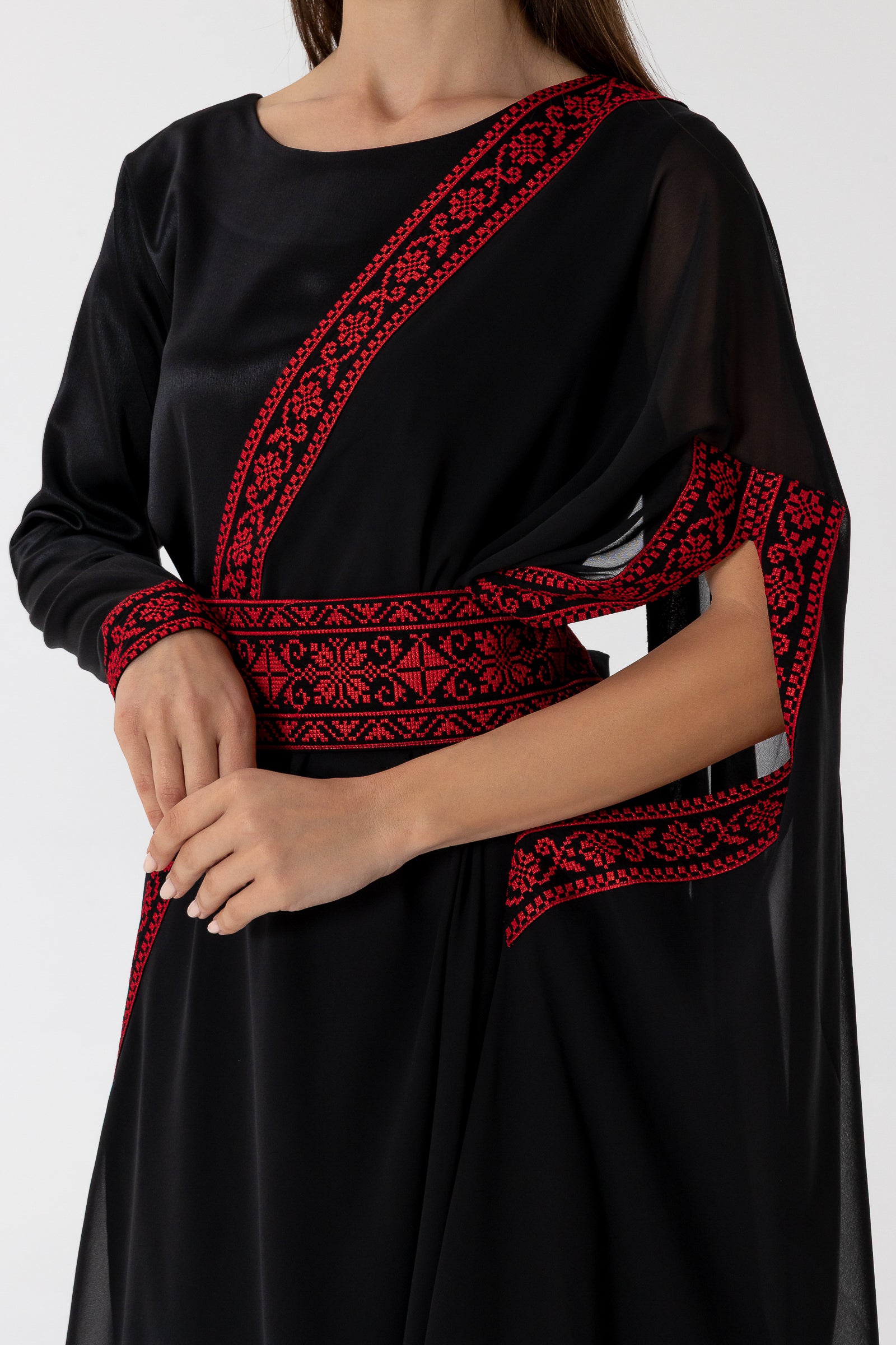 Black Two-Piece Wrap Dress