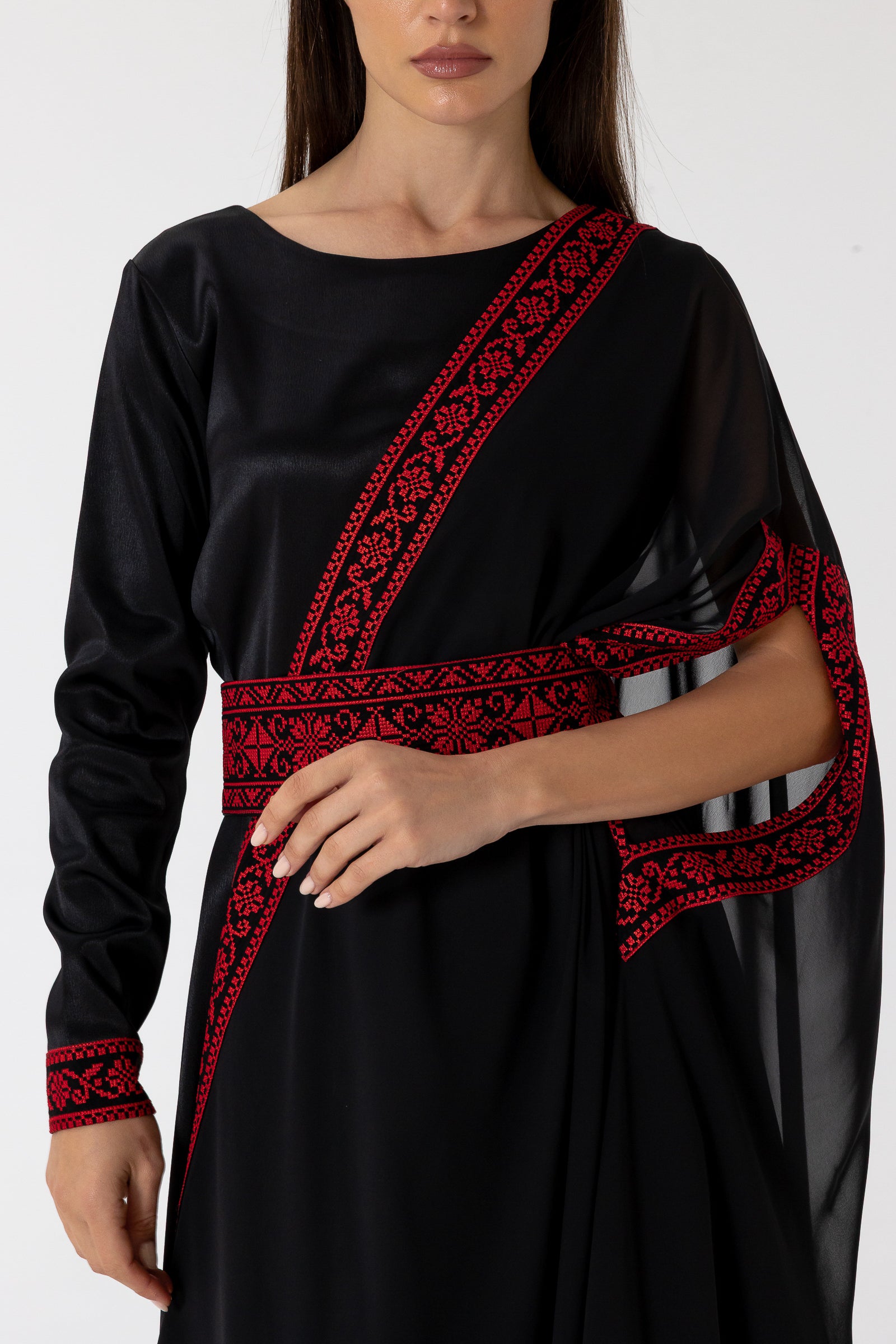 Black Two-Piece Wrap Dress