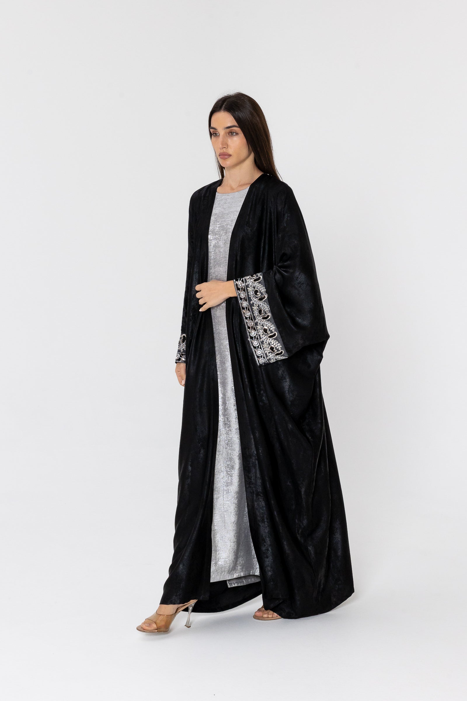 Embroidered Two-Piece Abaya Set
