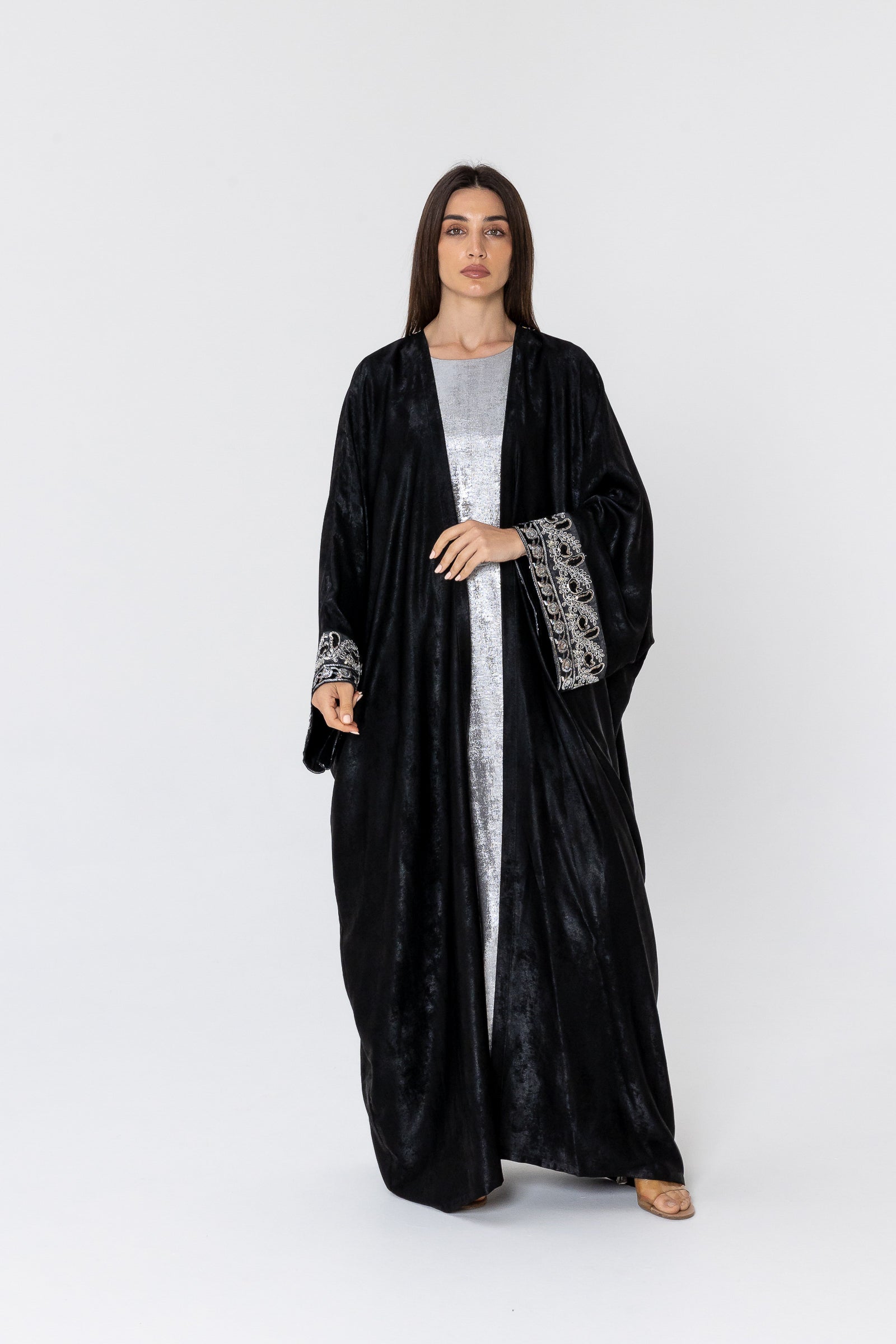 Embroidered Two-Piece Abaya Set