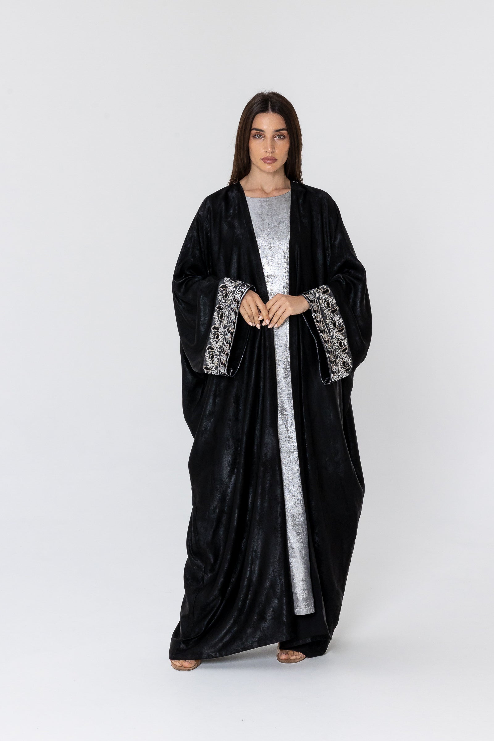 Embroidered Two-Piece Abaya Set