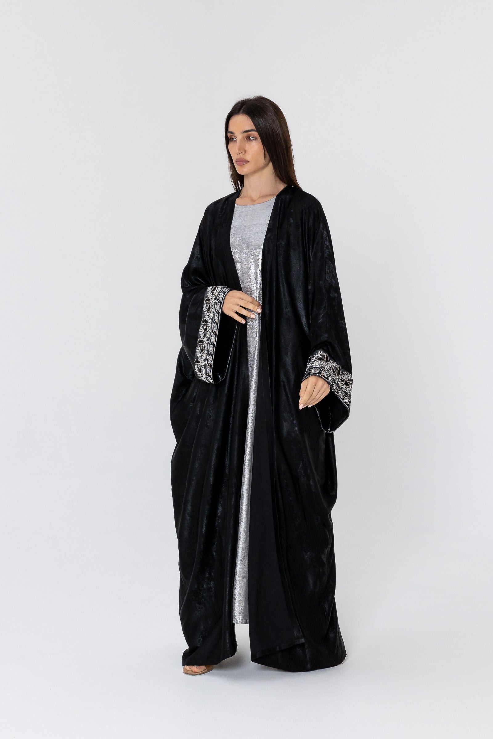 Embroidered Two-Piece Abaya Set