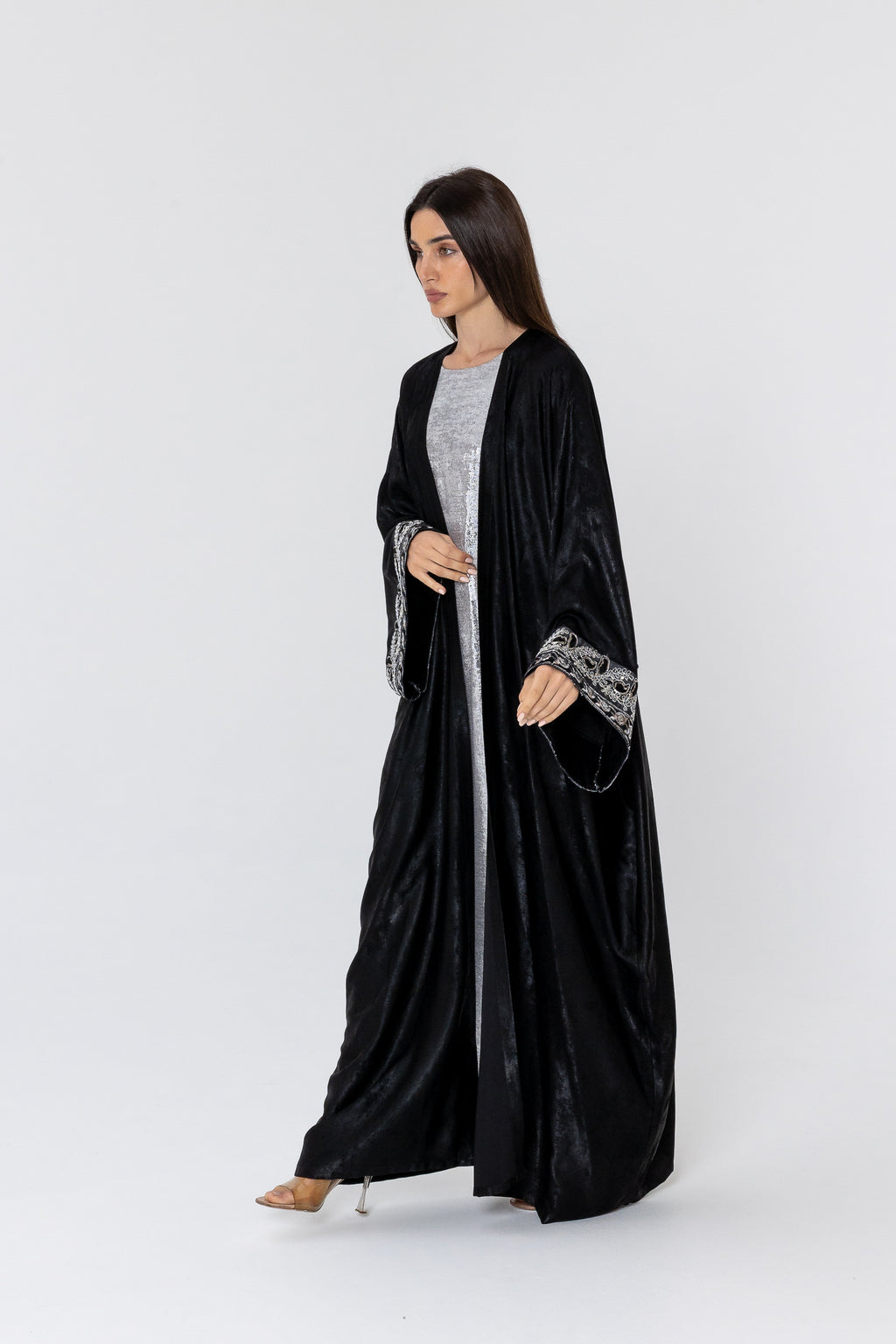 Embroidered Two-Piece Abaya Set