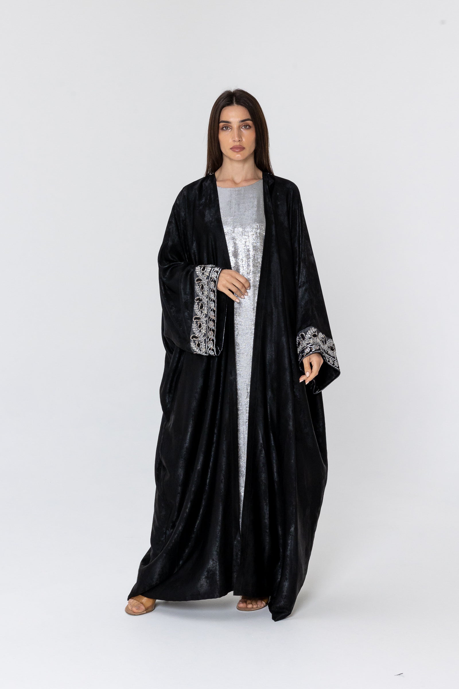 Embroidered Two-Piece Abaya Set