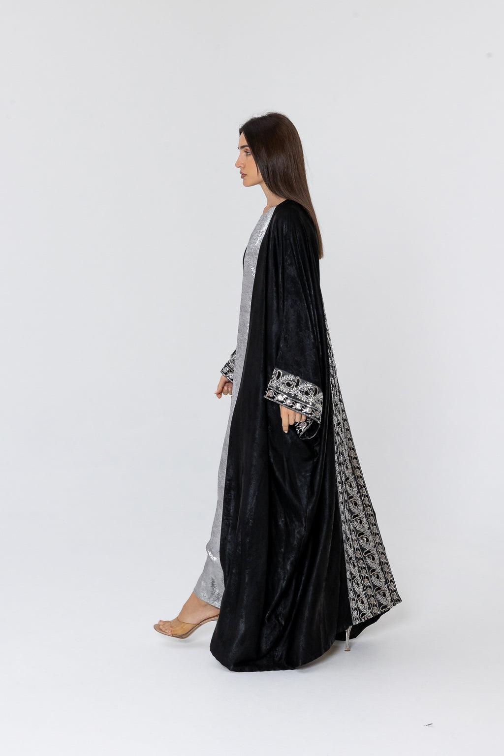 Embroidered Two-Piece Abaya Set