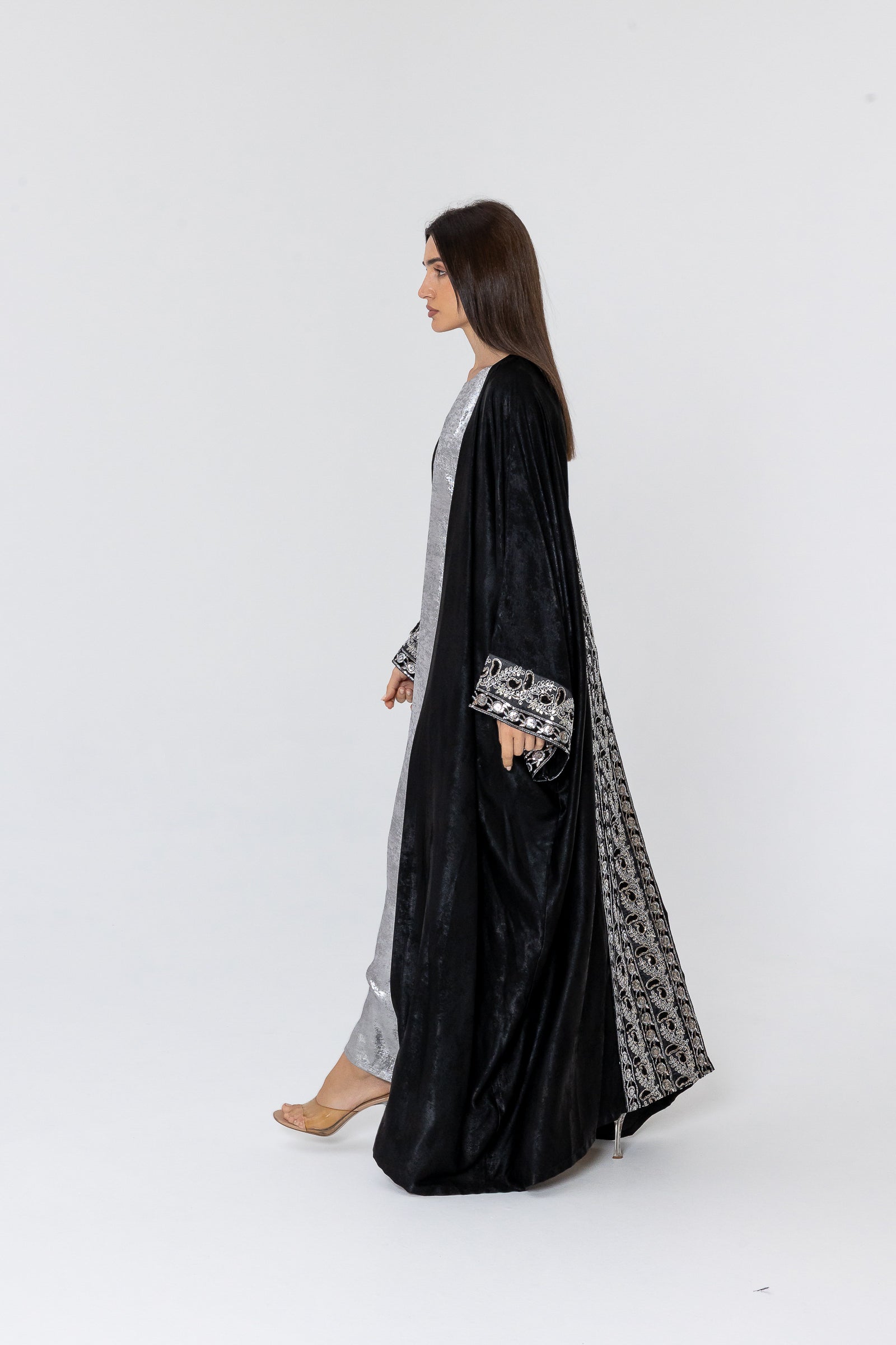 Embroidered Two-Piece Abaya Set