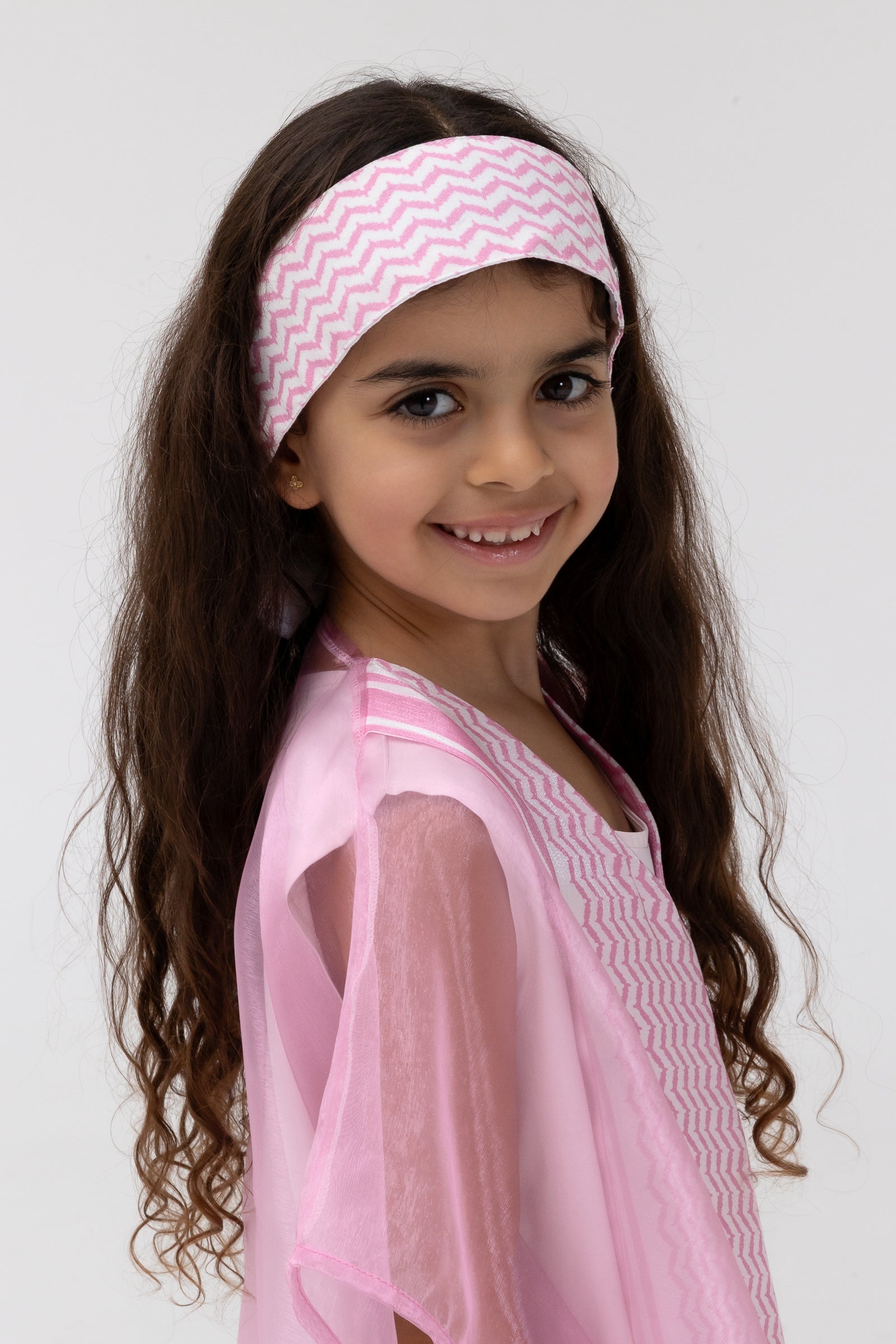 Pink Keffiyeh Pattern Headpiece