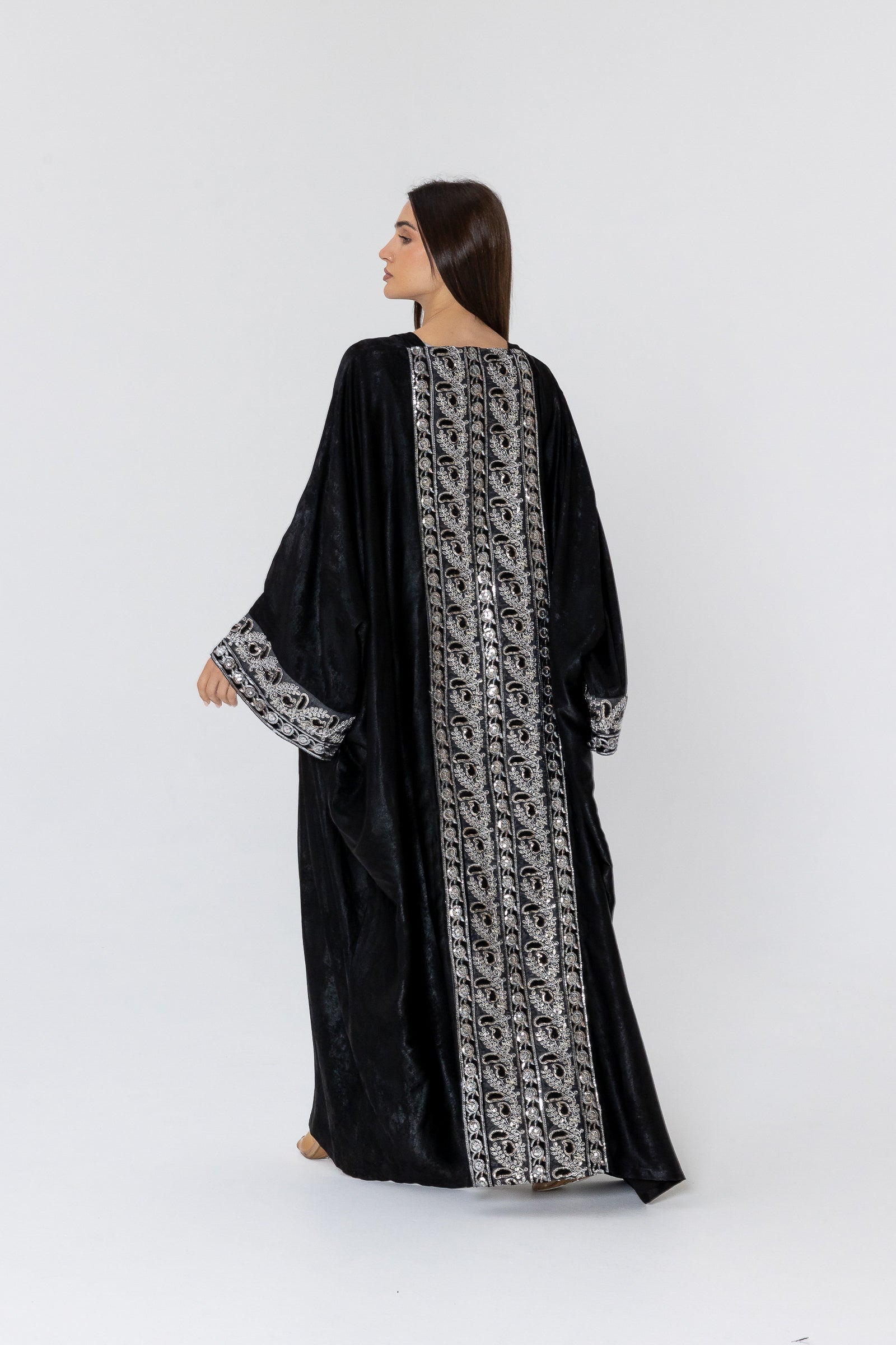 Embroidered Two-Piece Abaya Set