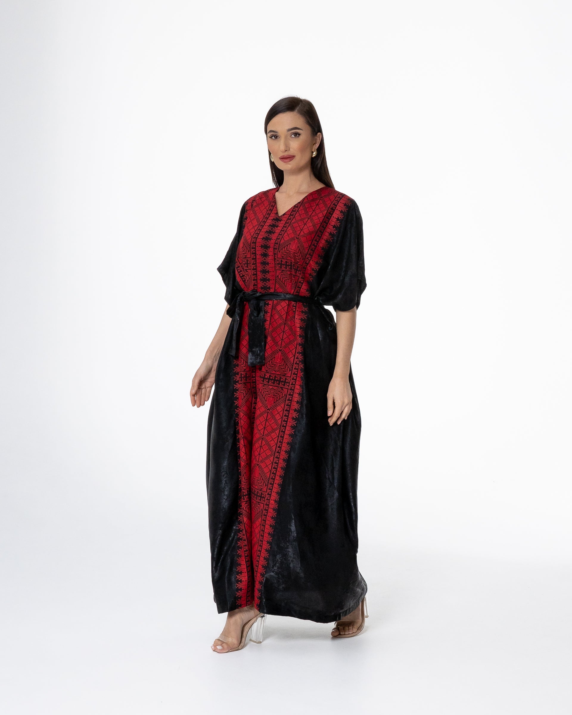 Black Kaftan with Embroidery Details