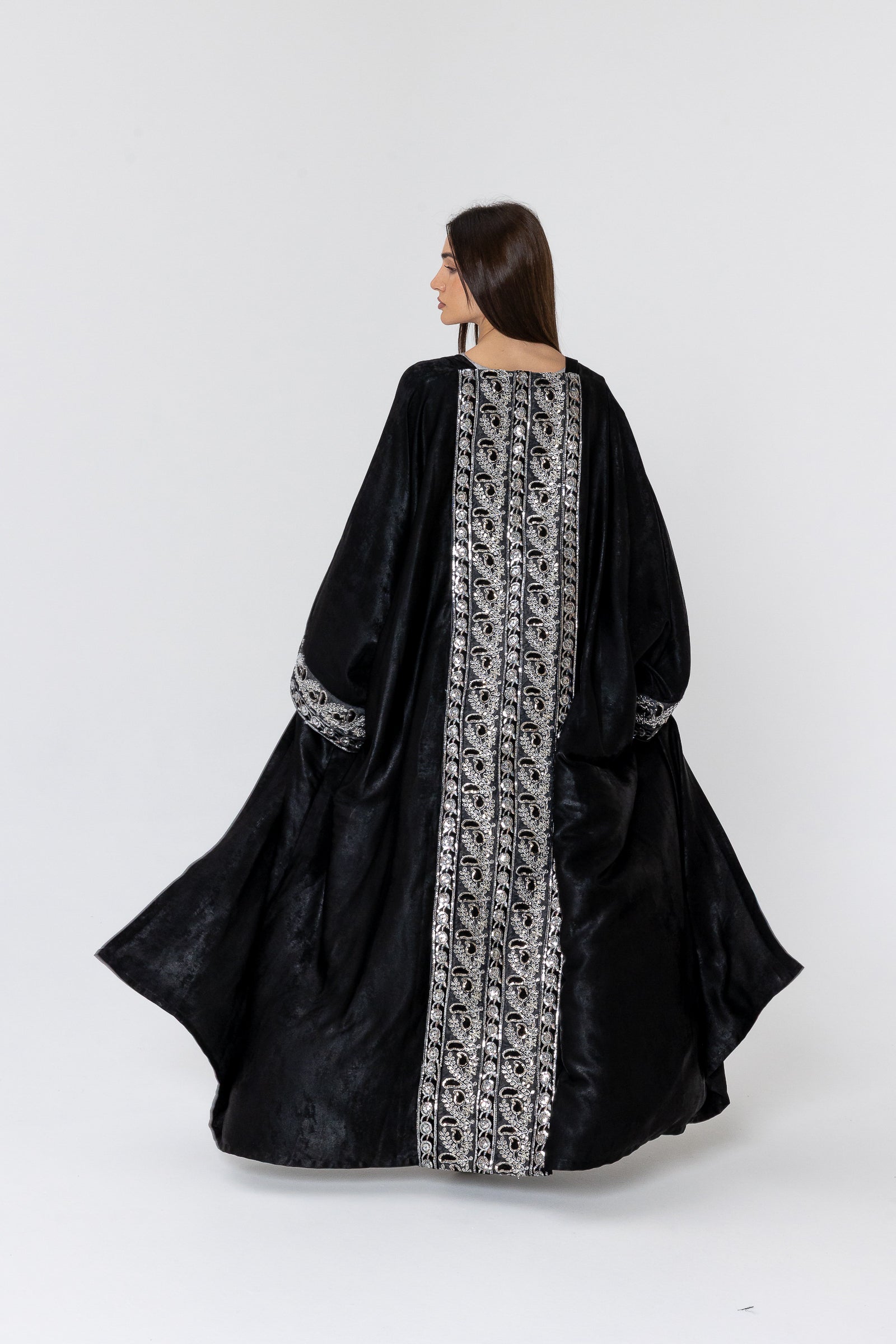 Embroidered Two-Piece Abaya Set