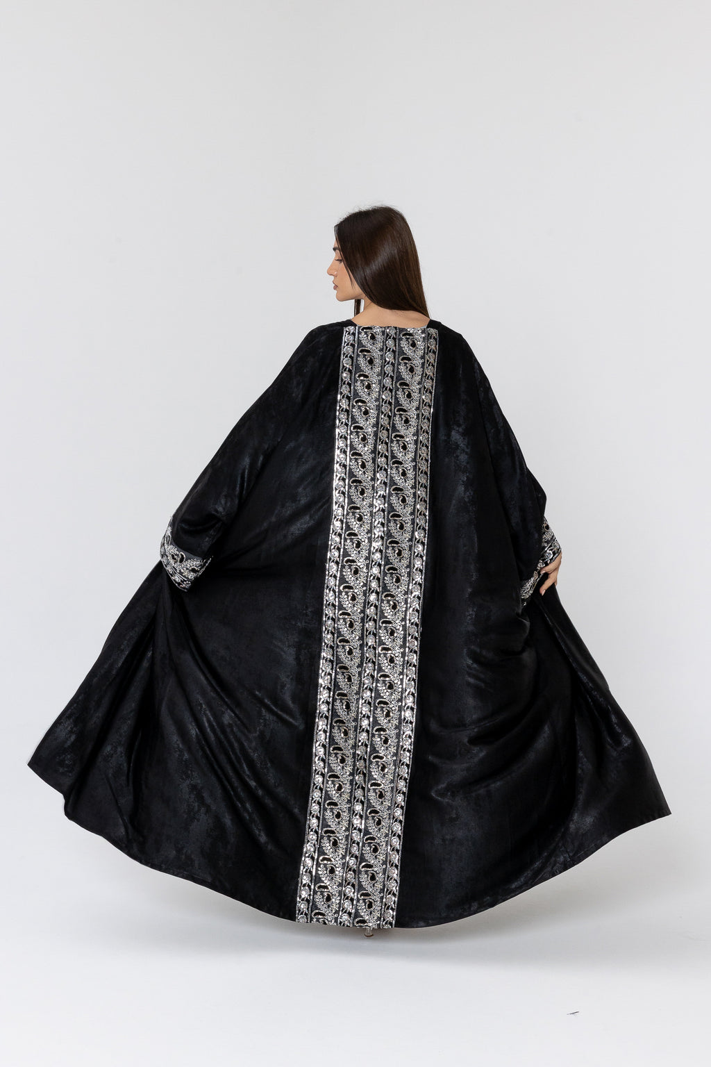 Embroidered Two-Piece Abaya Set