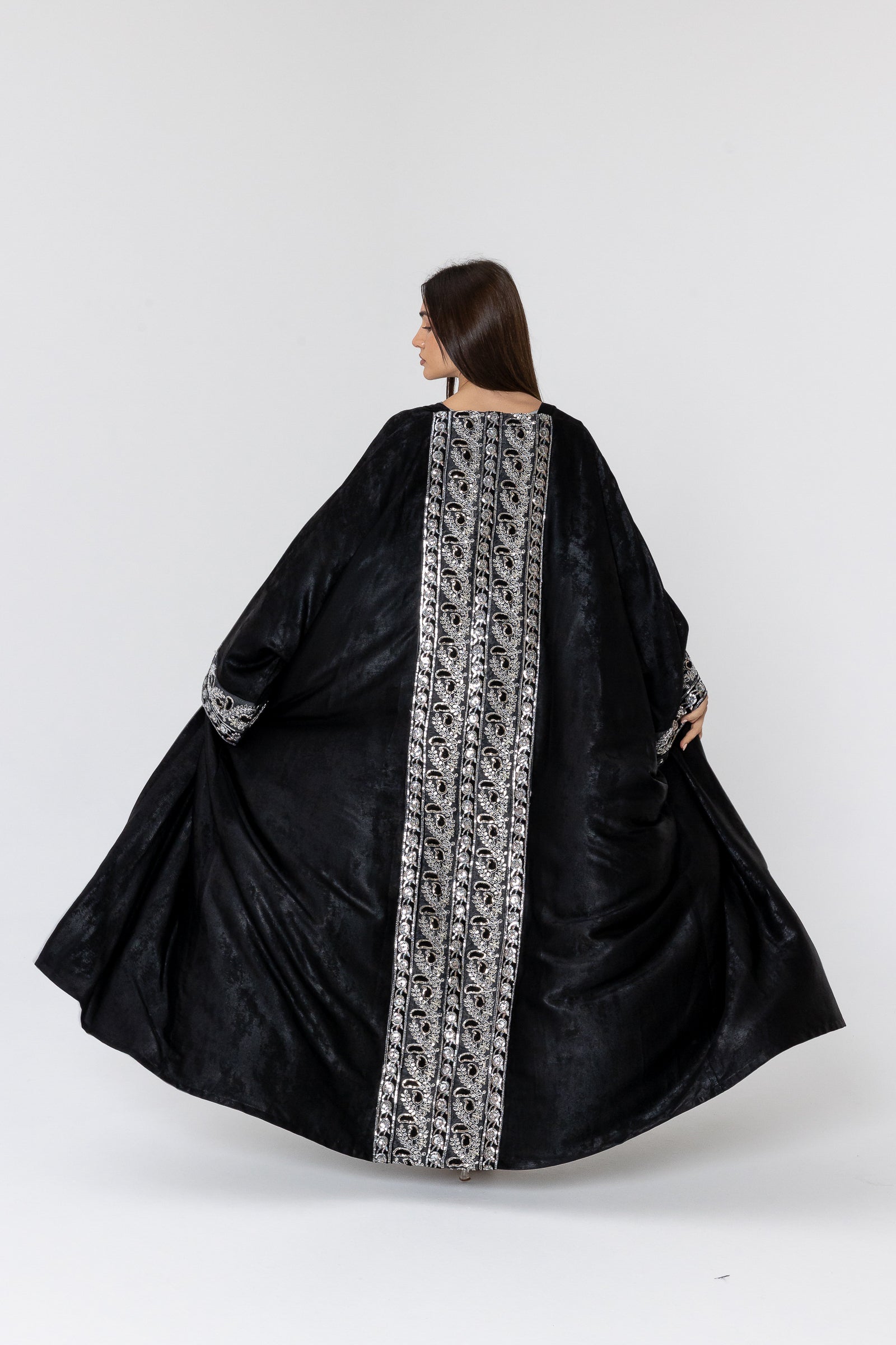 Embroidered Two-Piece Abaya Set