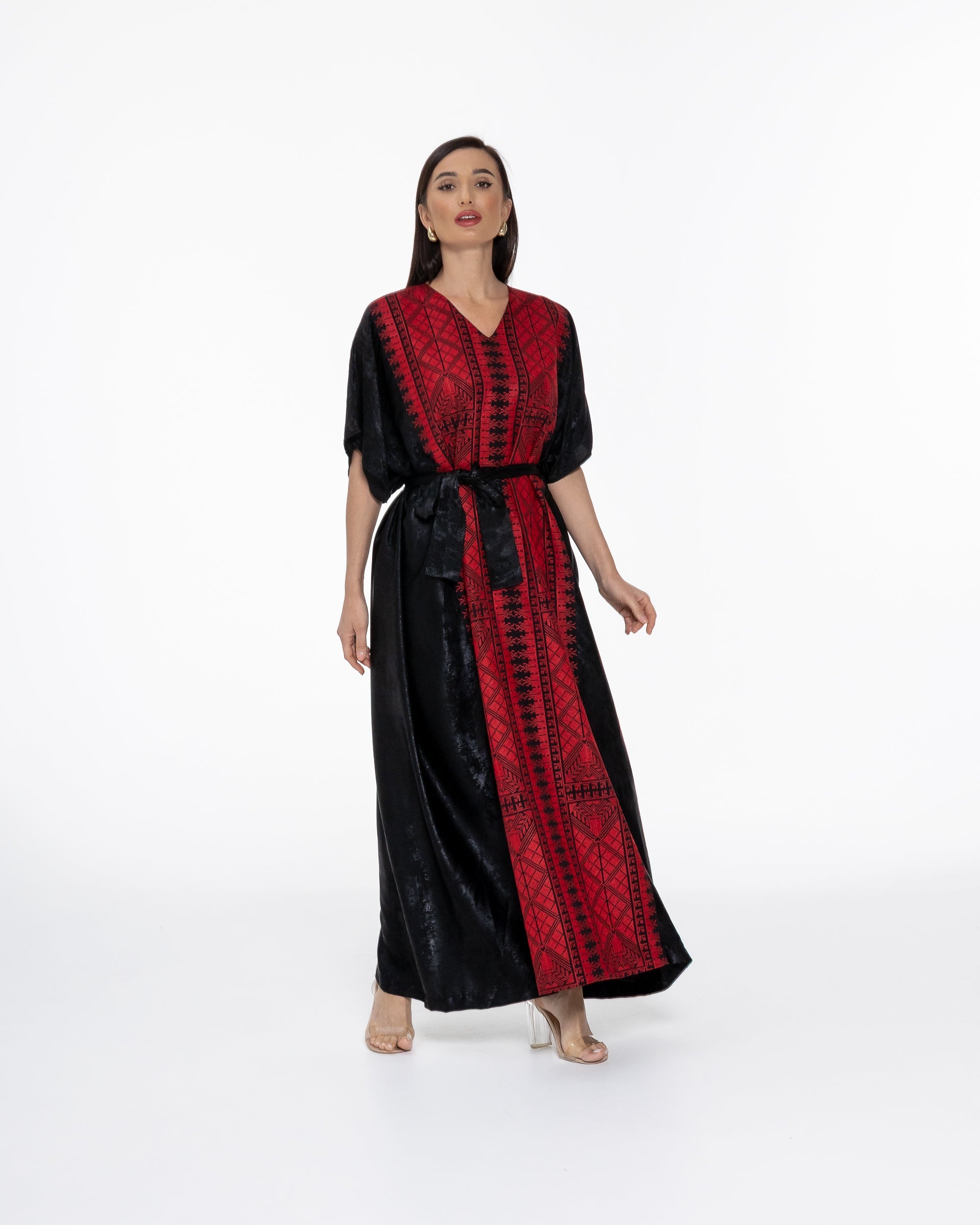 Black Kaftan with Embroidery Details
