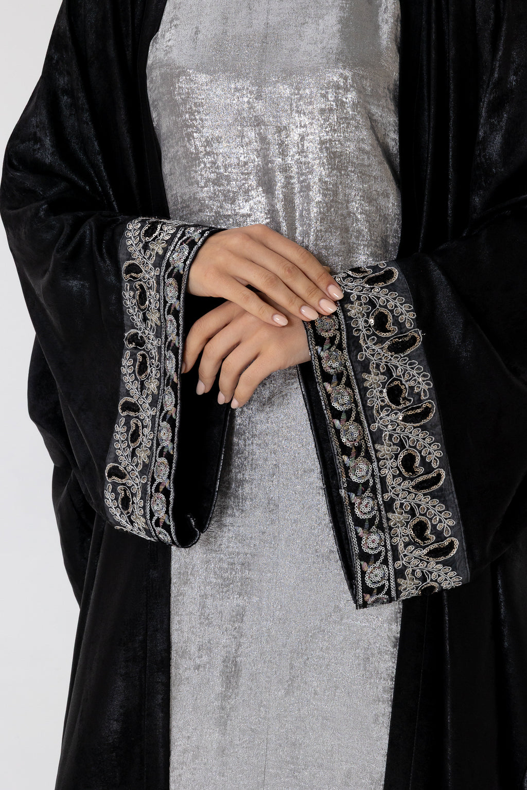 Embroidered Two-Piece Abaya Set