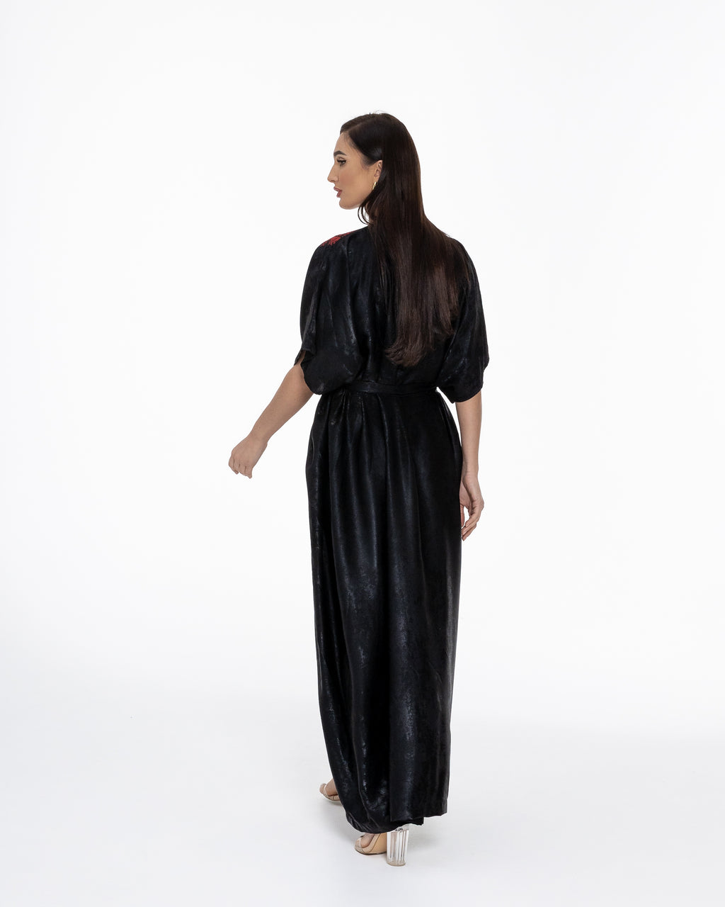 Black Kaftan with Embroidery Details