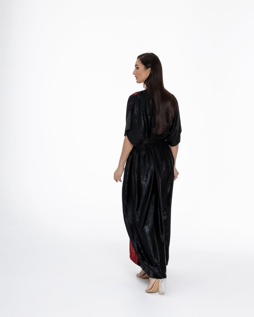 Black Kaftan with Embroidery Details
