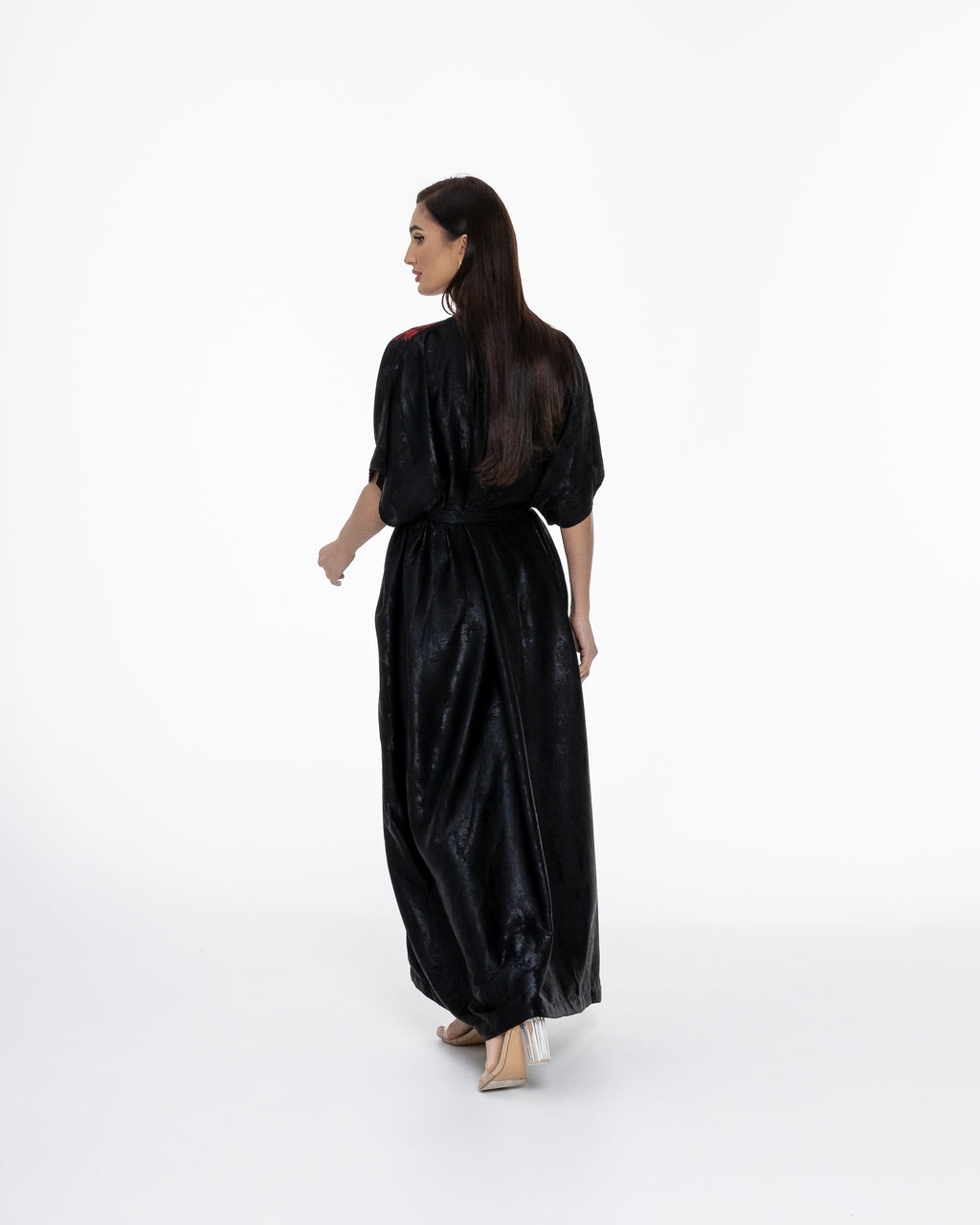 Black Kaftan with Embroidery Details