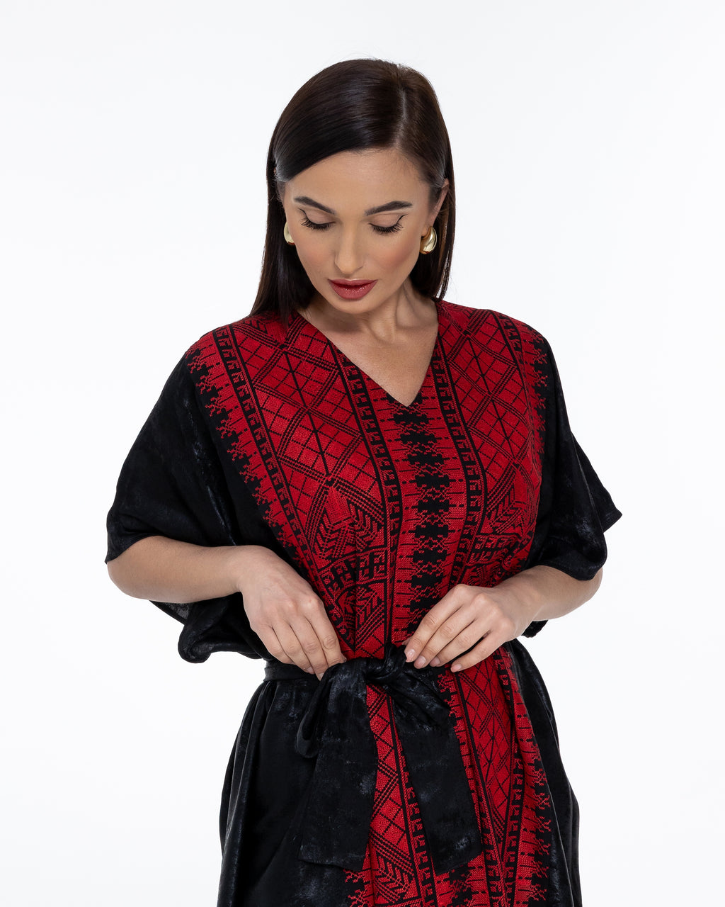 Black Kaftan with Embroidery Details