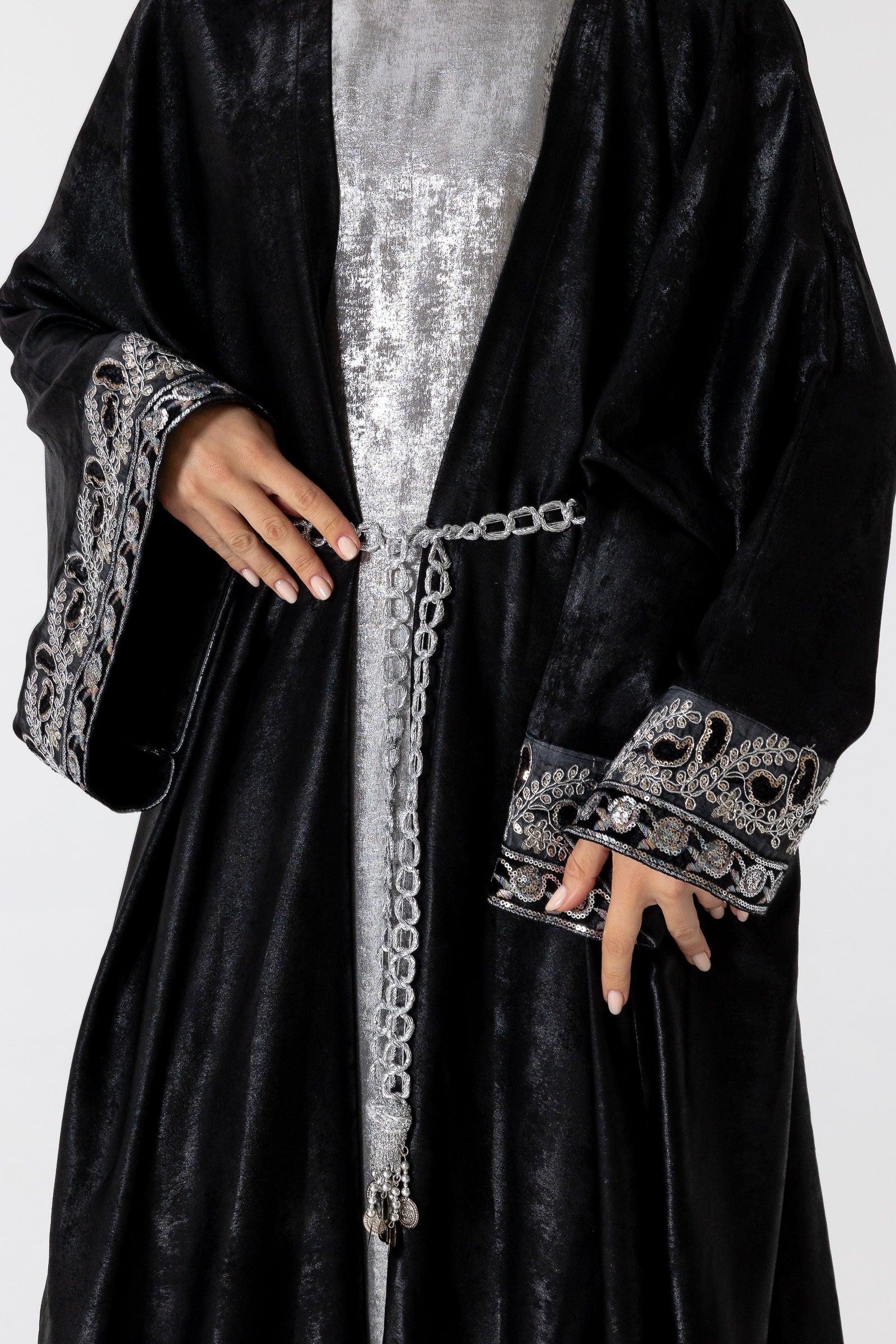 Embroidered Two-Piece Abaya Set