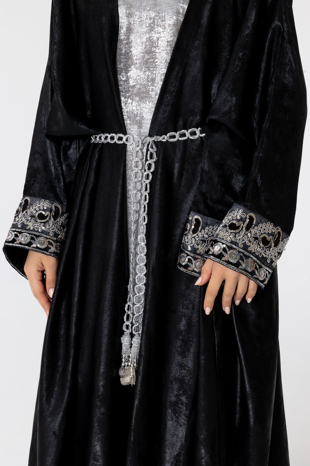 Embroidered Two-Piece Abaya Set