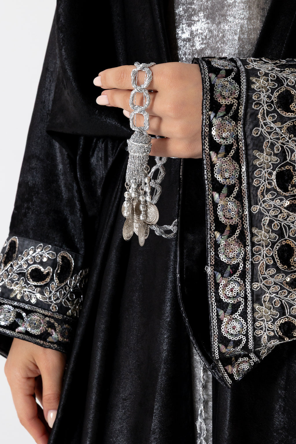 Embroidered Two-Piece Abaya Set