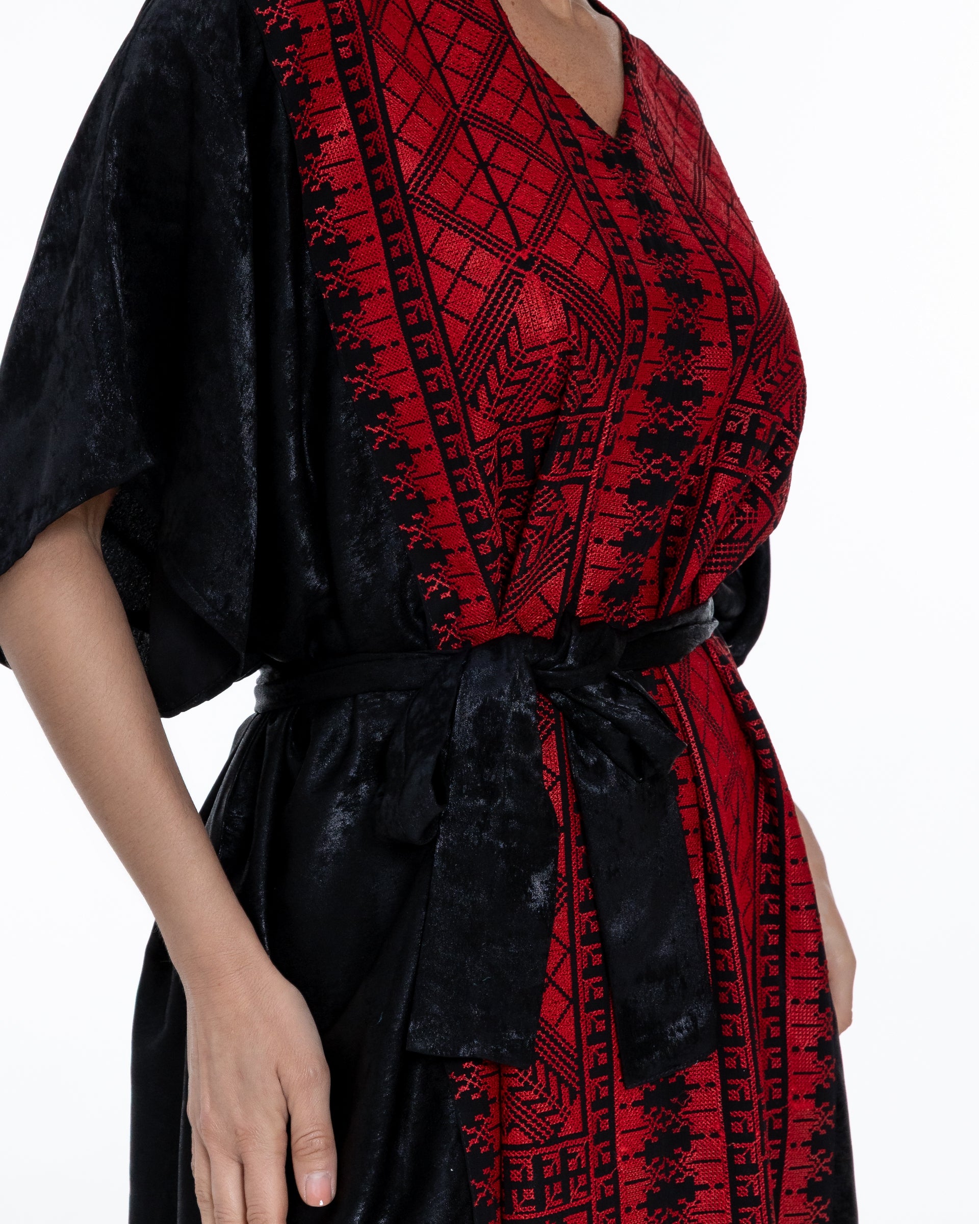 Black Kaftan with Embroidery Details