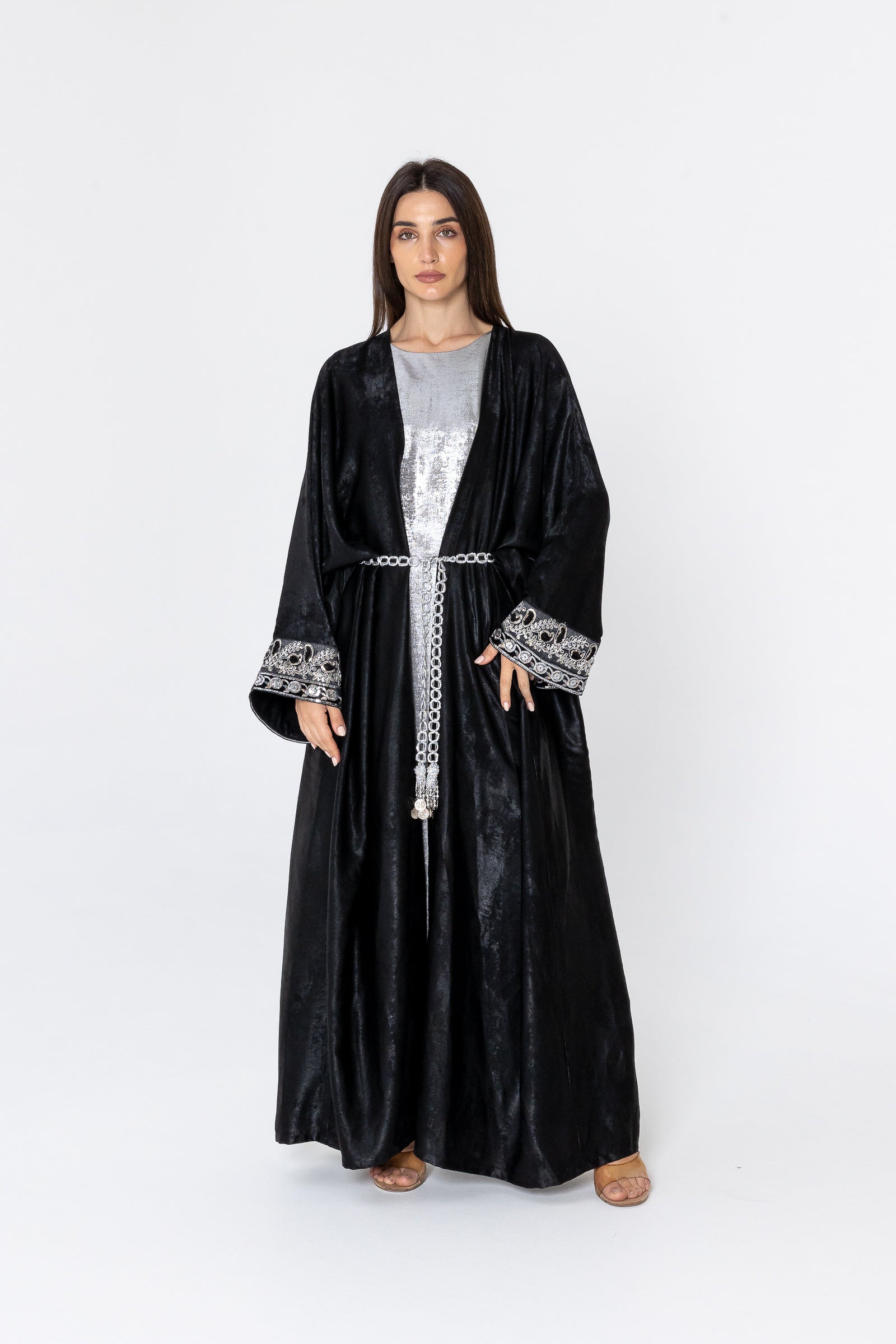 Embroidered Two-Piece Abaya Set