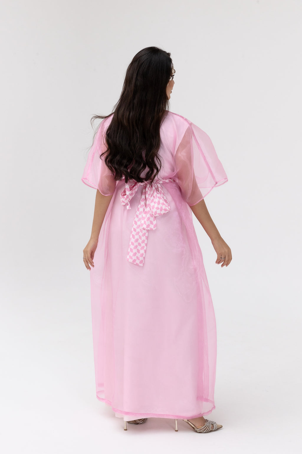 Pink Kaftan with Keffiyeh Print