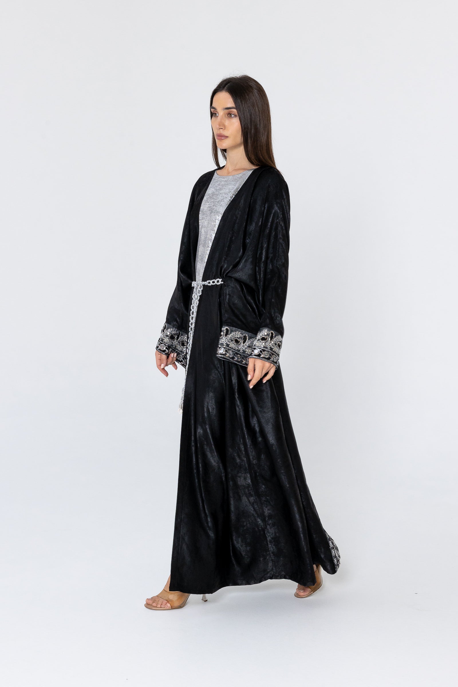 Embroidered Two-Piece Abaya Set