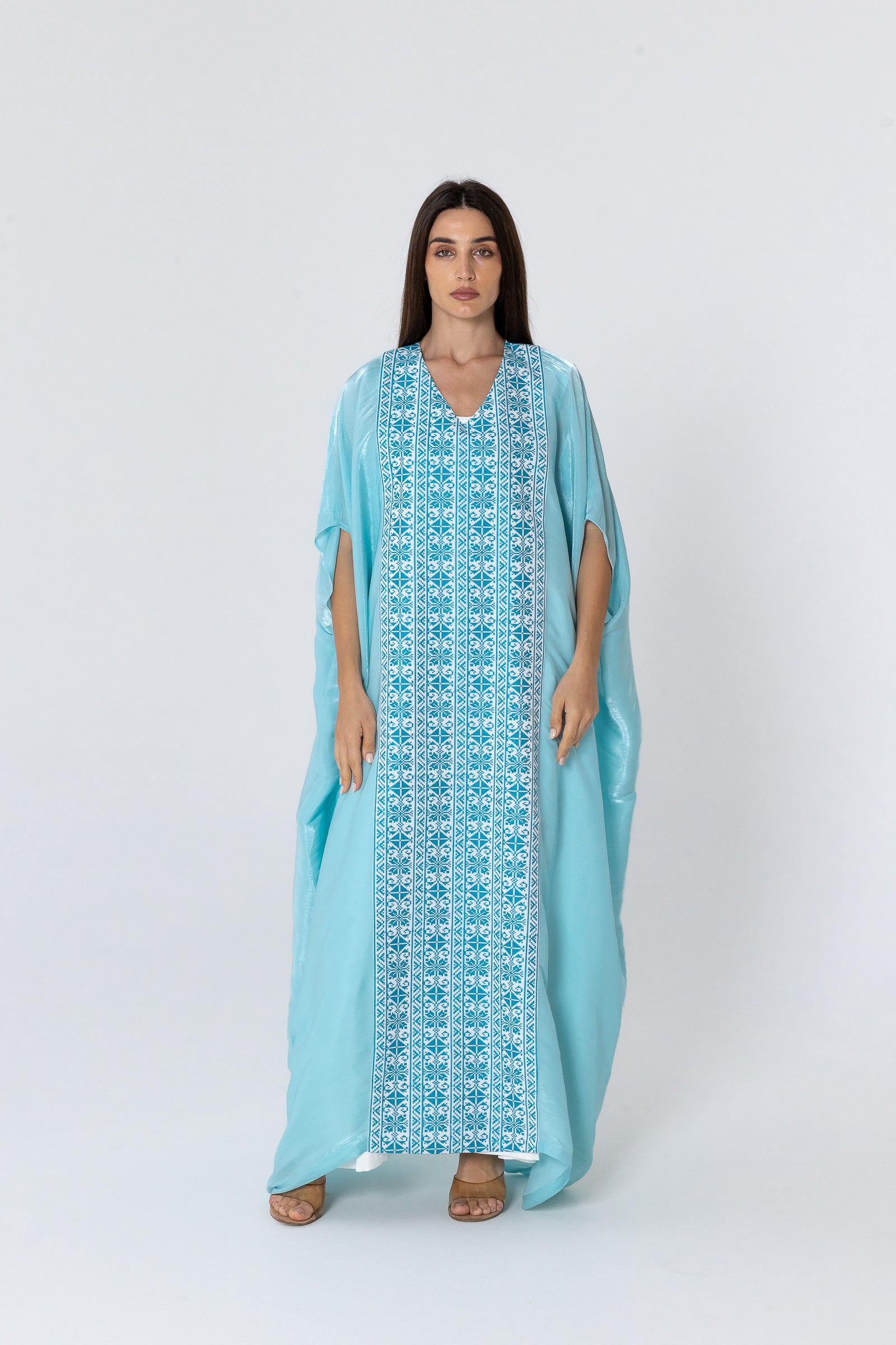 Blue Embroidered Kaftan