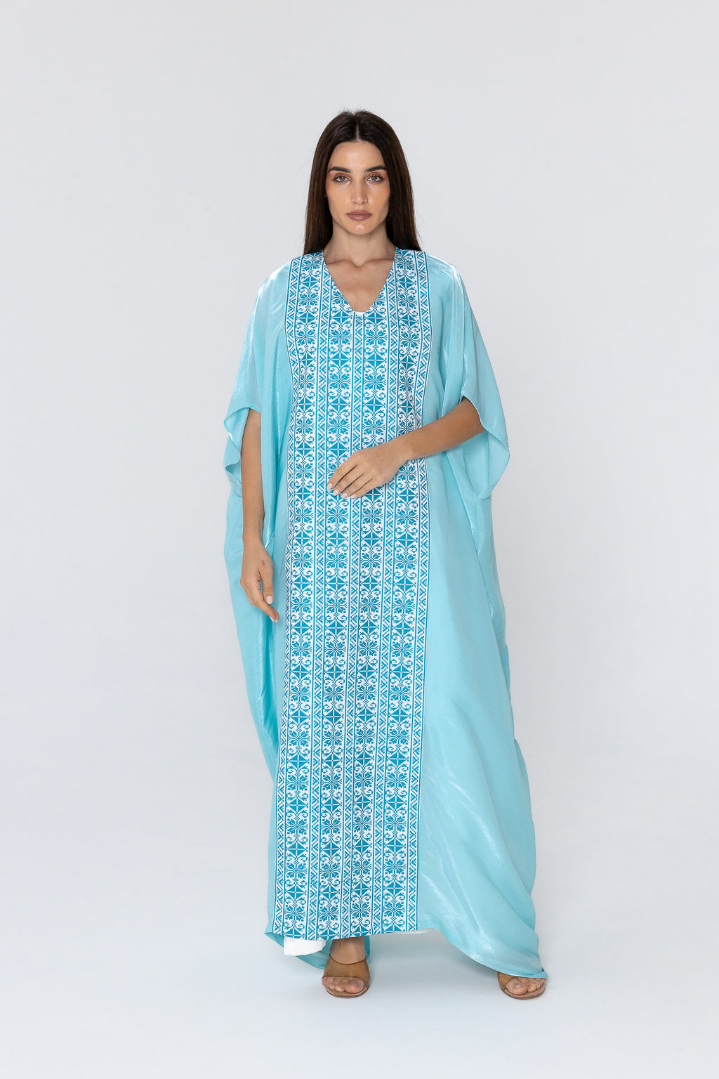 Blue Embroidered Kaftan