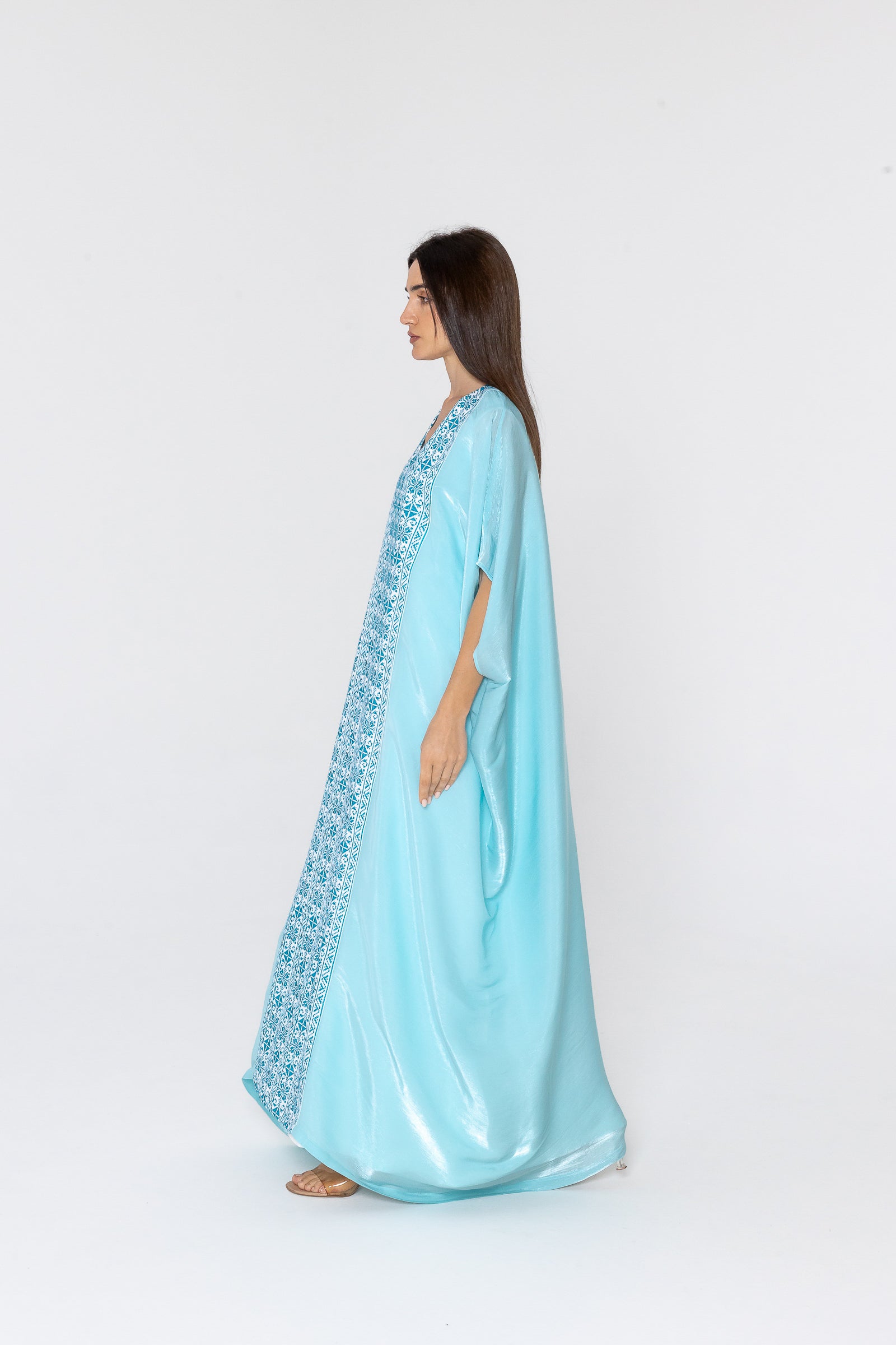 Blue Embroidered Kaftan