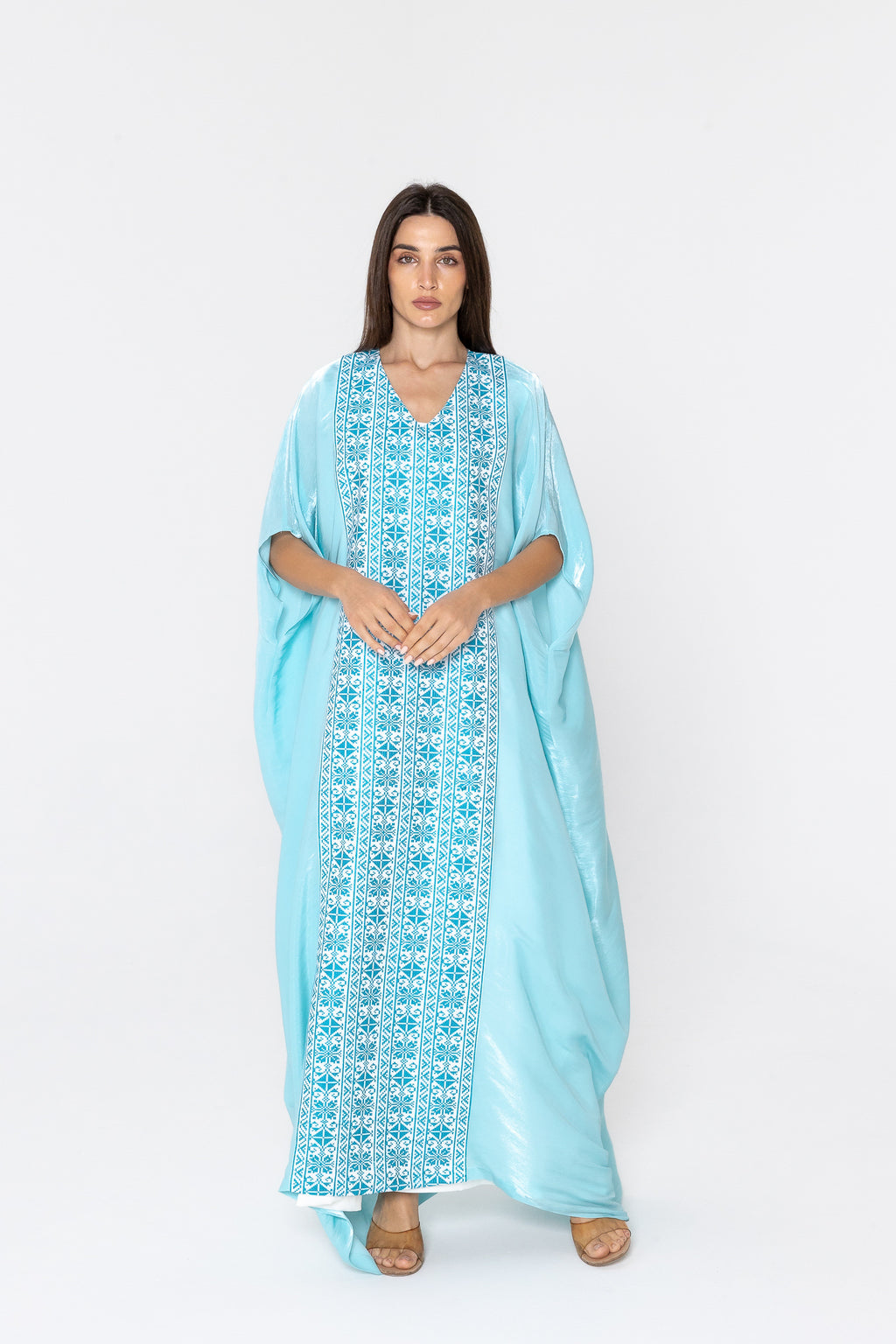 Blue Embroidered Kaftan