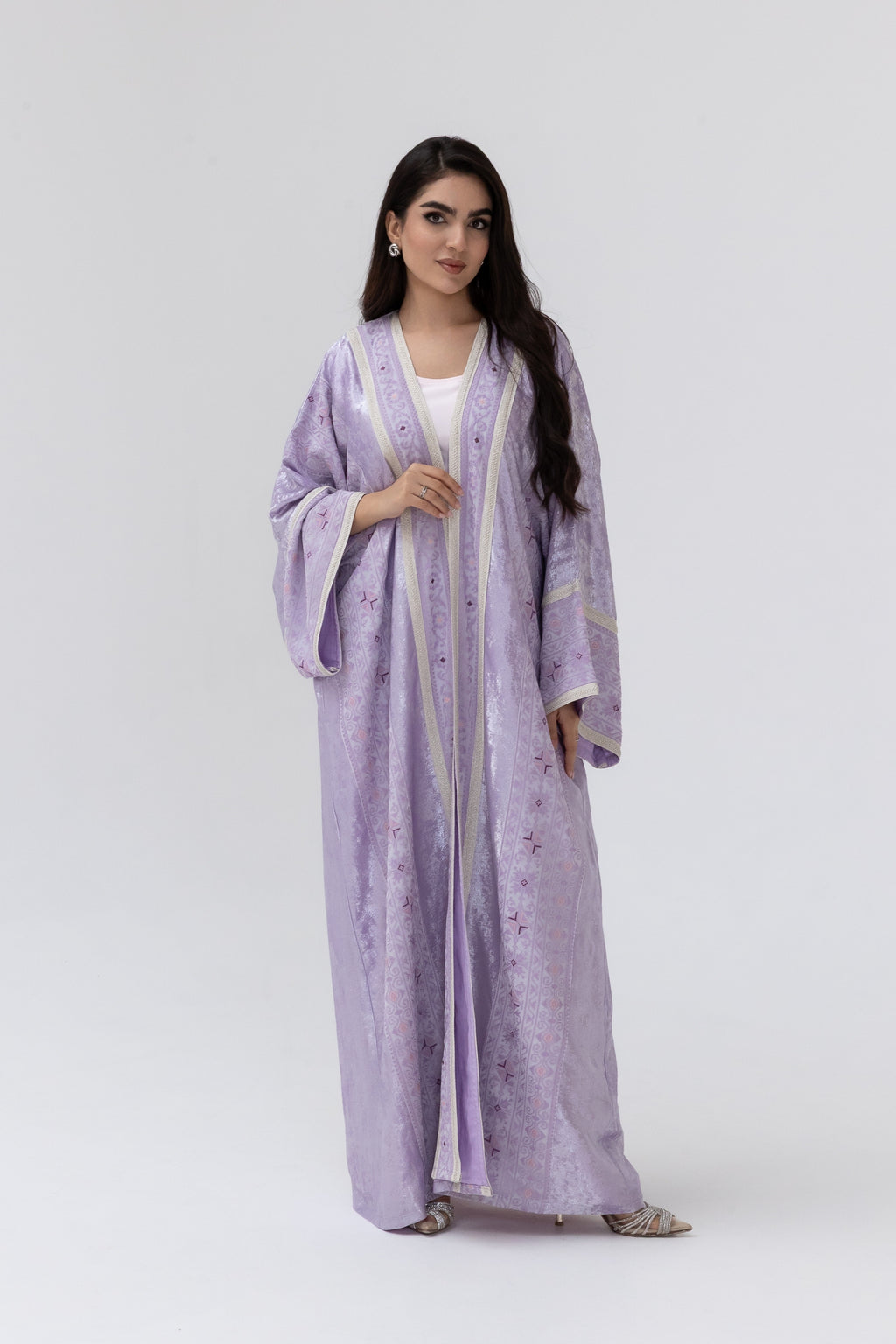 Lilac Embroidered Abaya