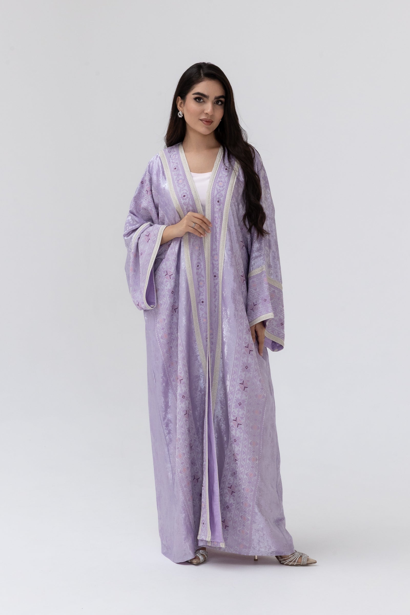 Lilac Embroidered Abaya