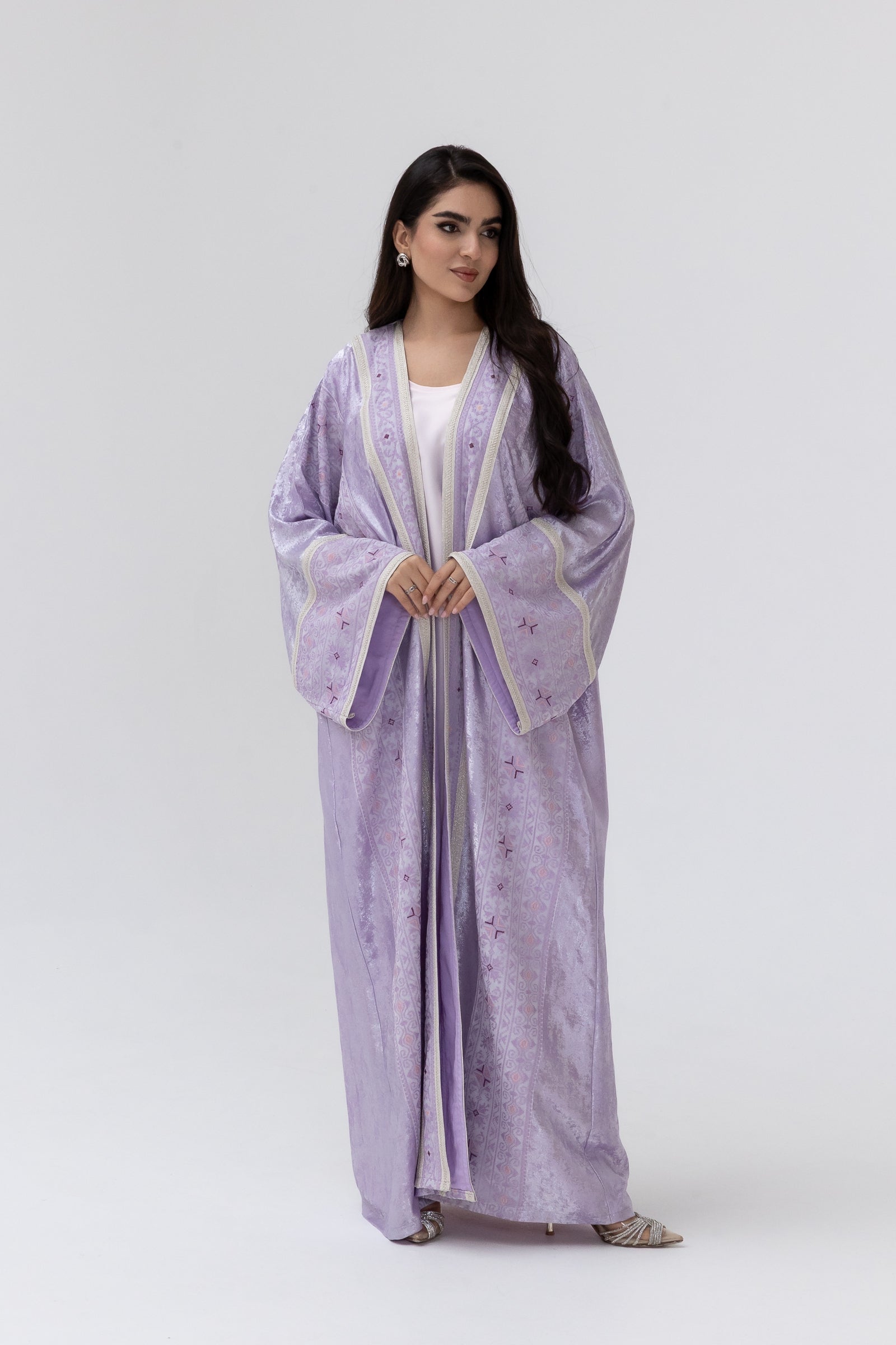 Lilac Embroidered Abaya