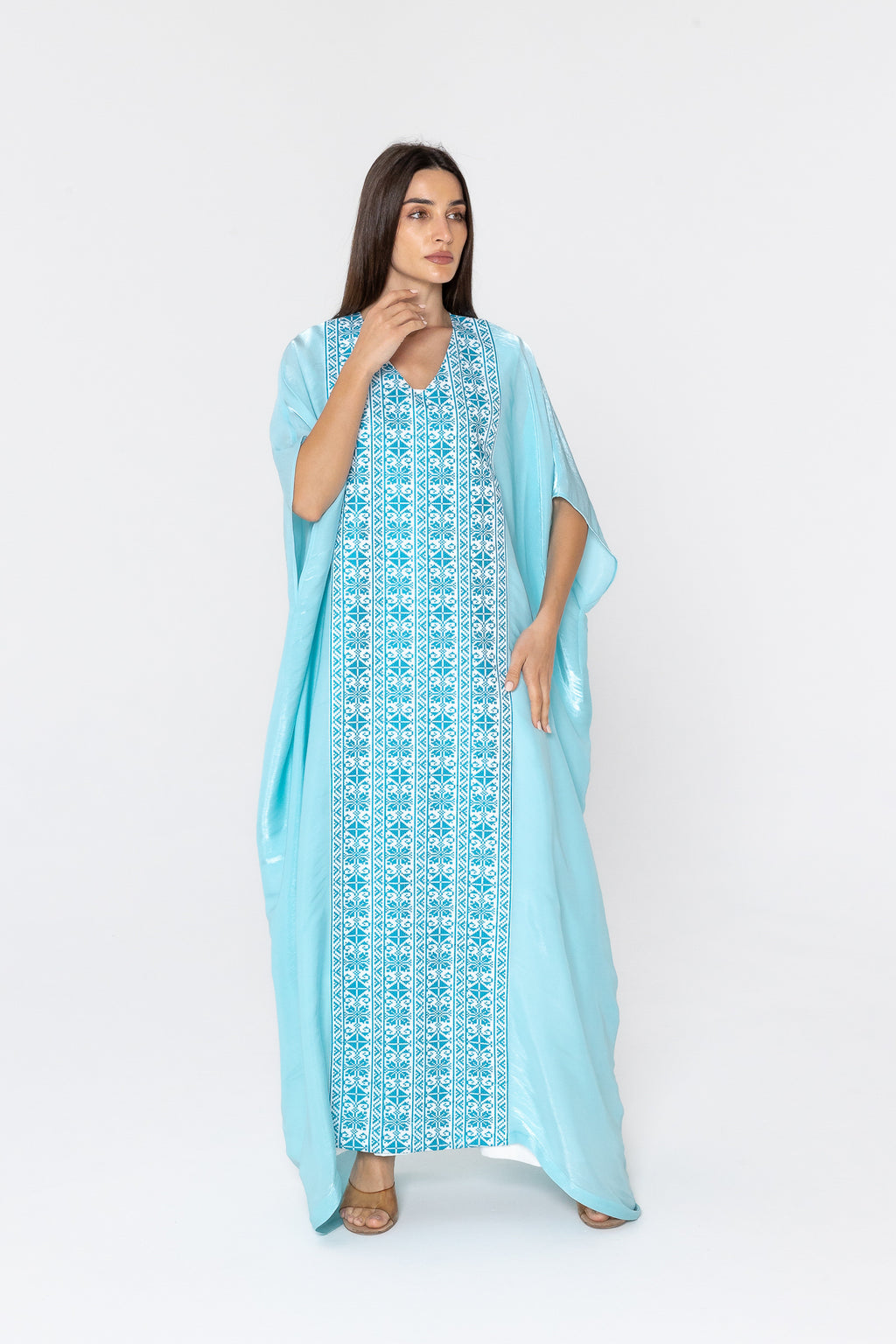 Blue Embroidered Kaftan