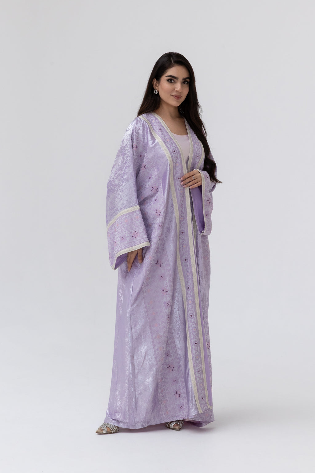 Lilac Embroidered Abaya