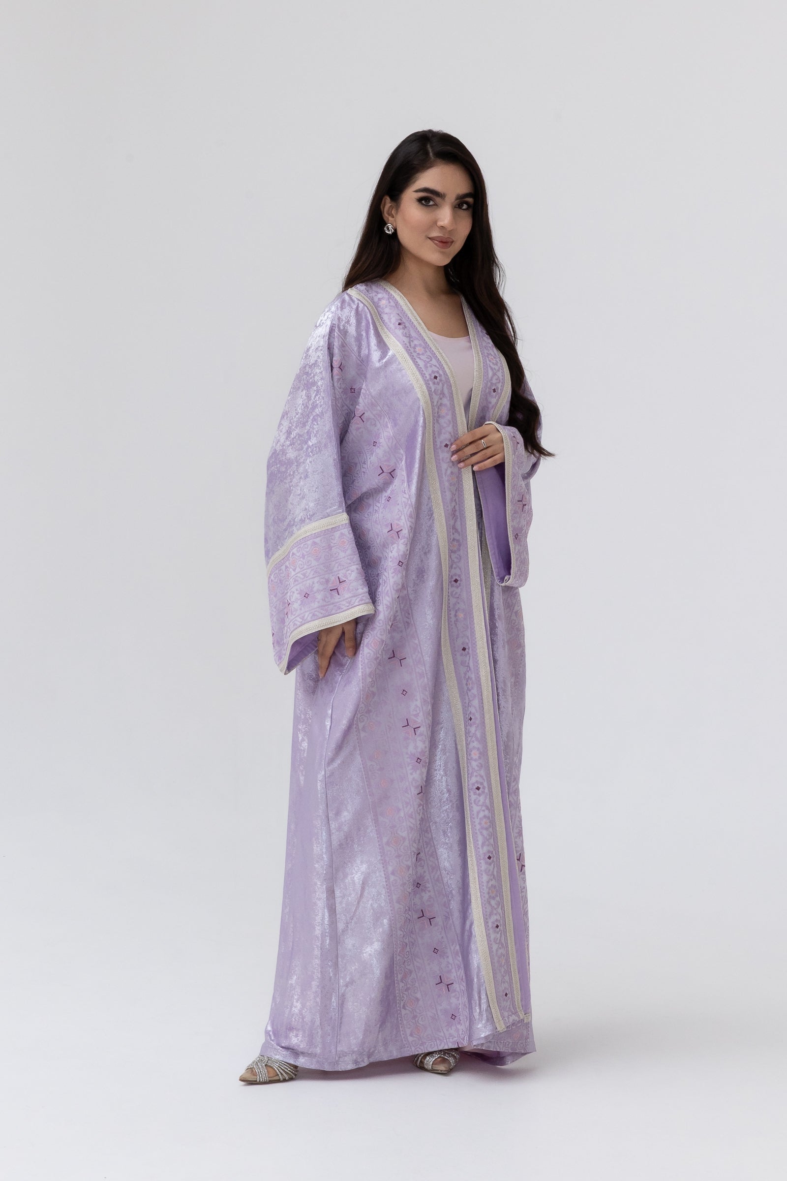Lilac Embroidered Abaya
