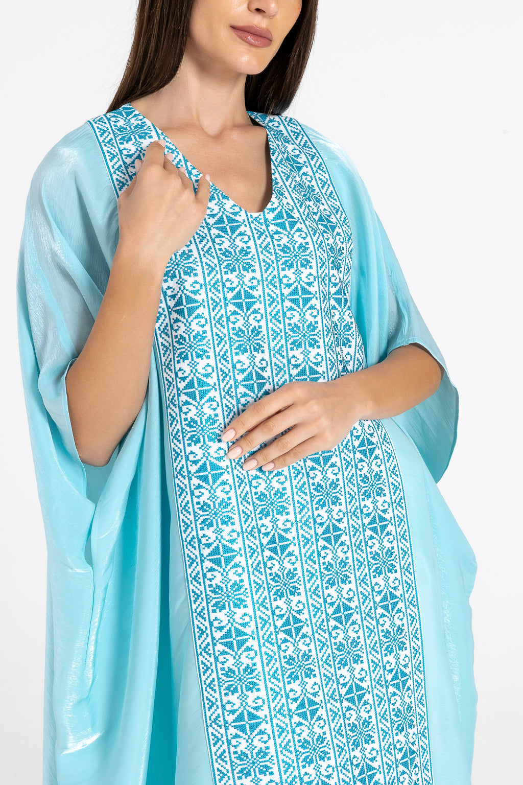 Blue Embroidered Kaftan