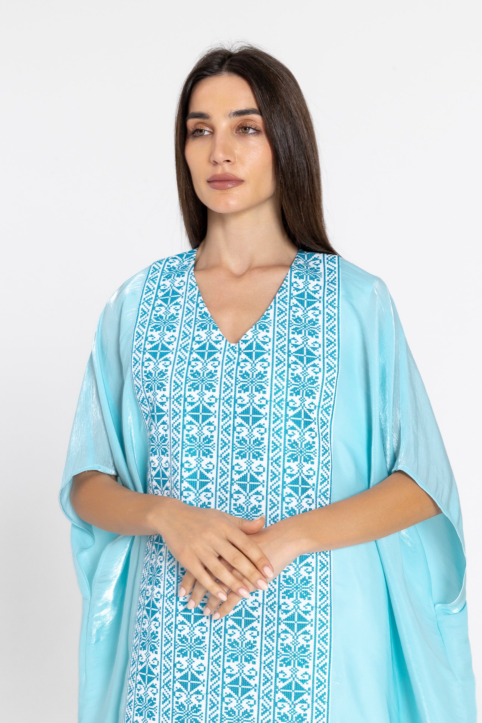 Blue Embroidered Kaftan